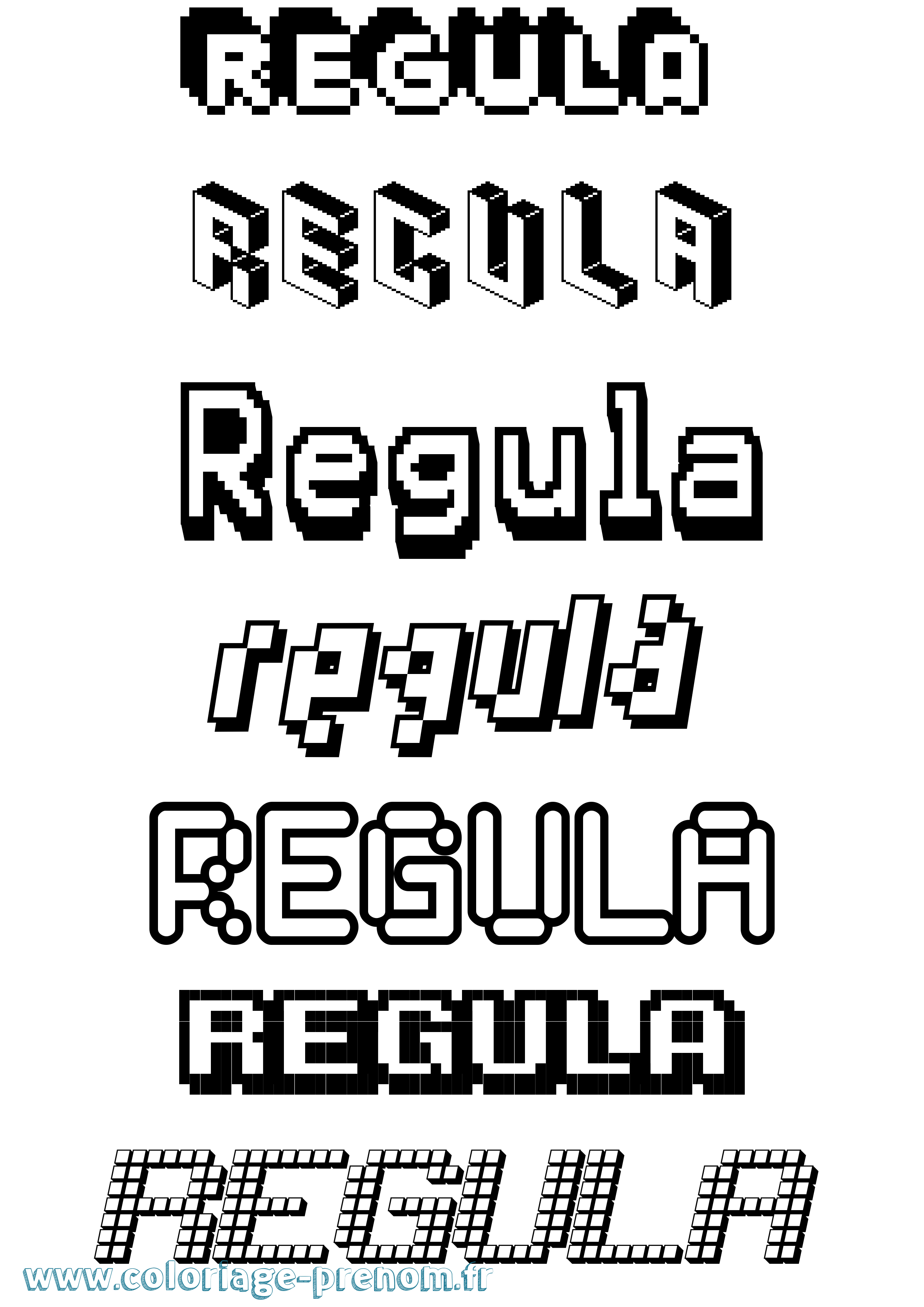 Coloriage Regula Pixel Coloriage prénom Regula Pixel