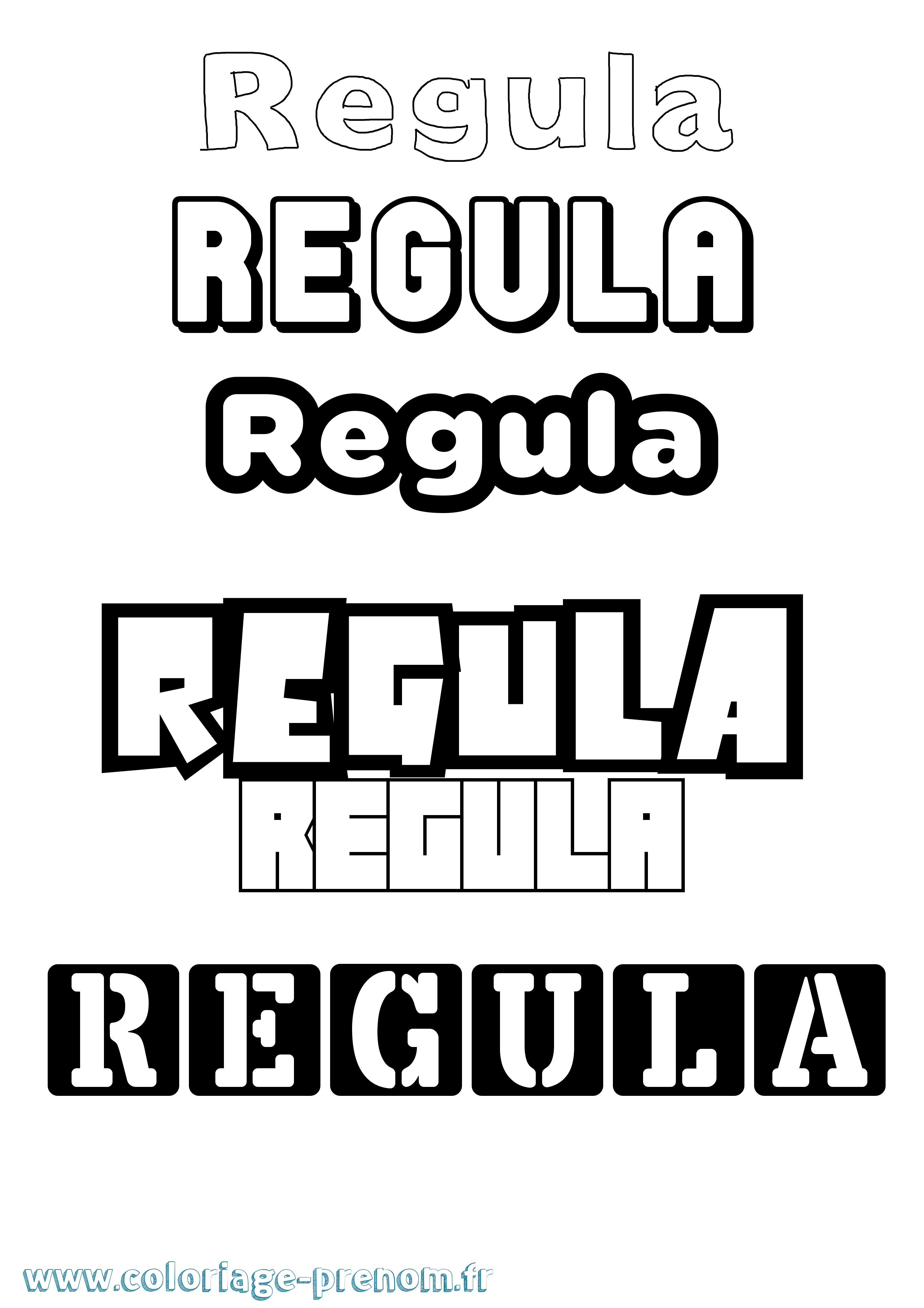 Coloriage Regula Simple Coloriage prénom Regula Simple