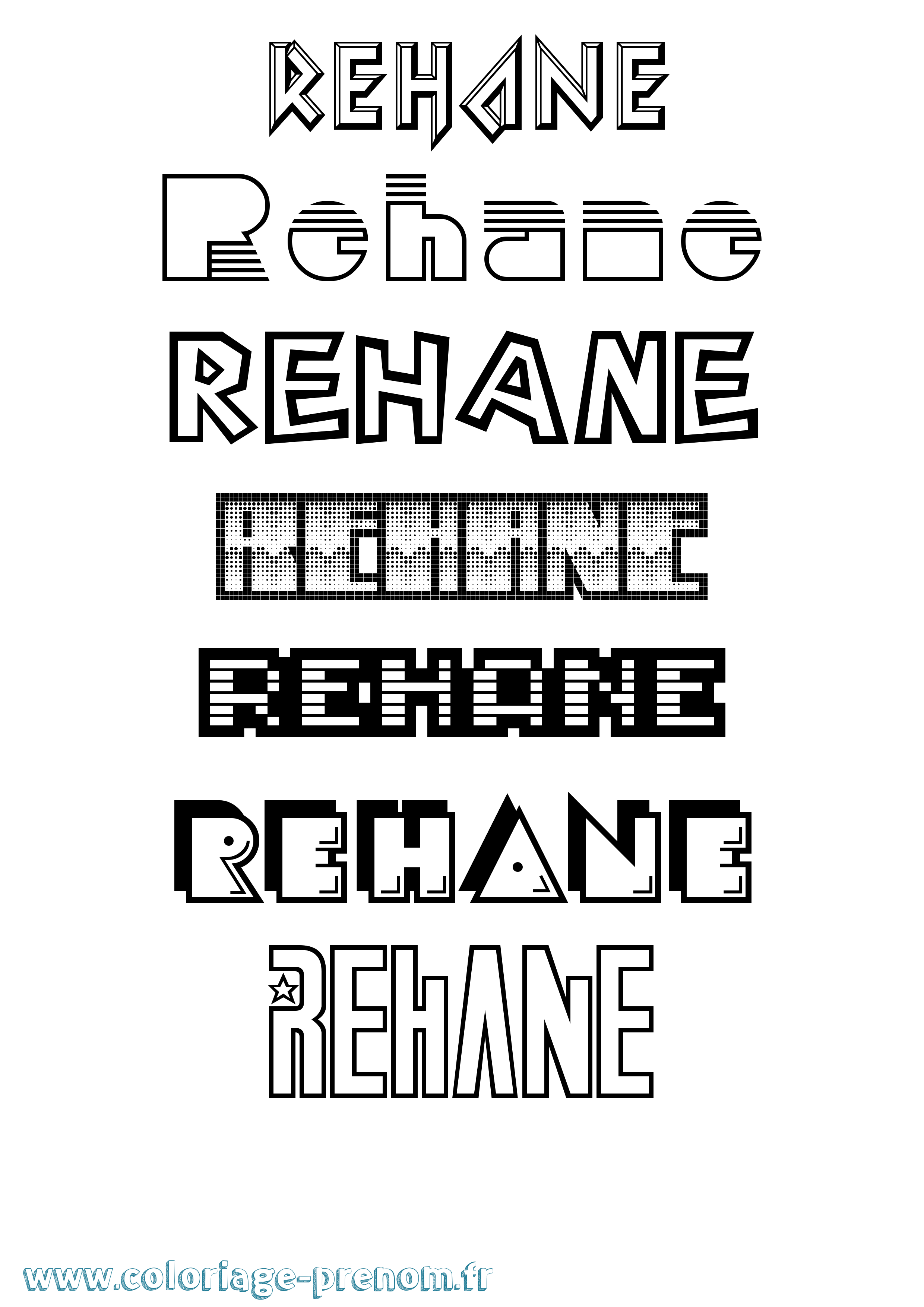 Coloriage Rehane Jeux Vidéos Coloriage prénom Rehane Jeux Vidéos