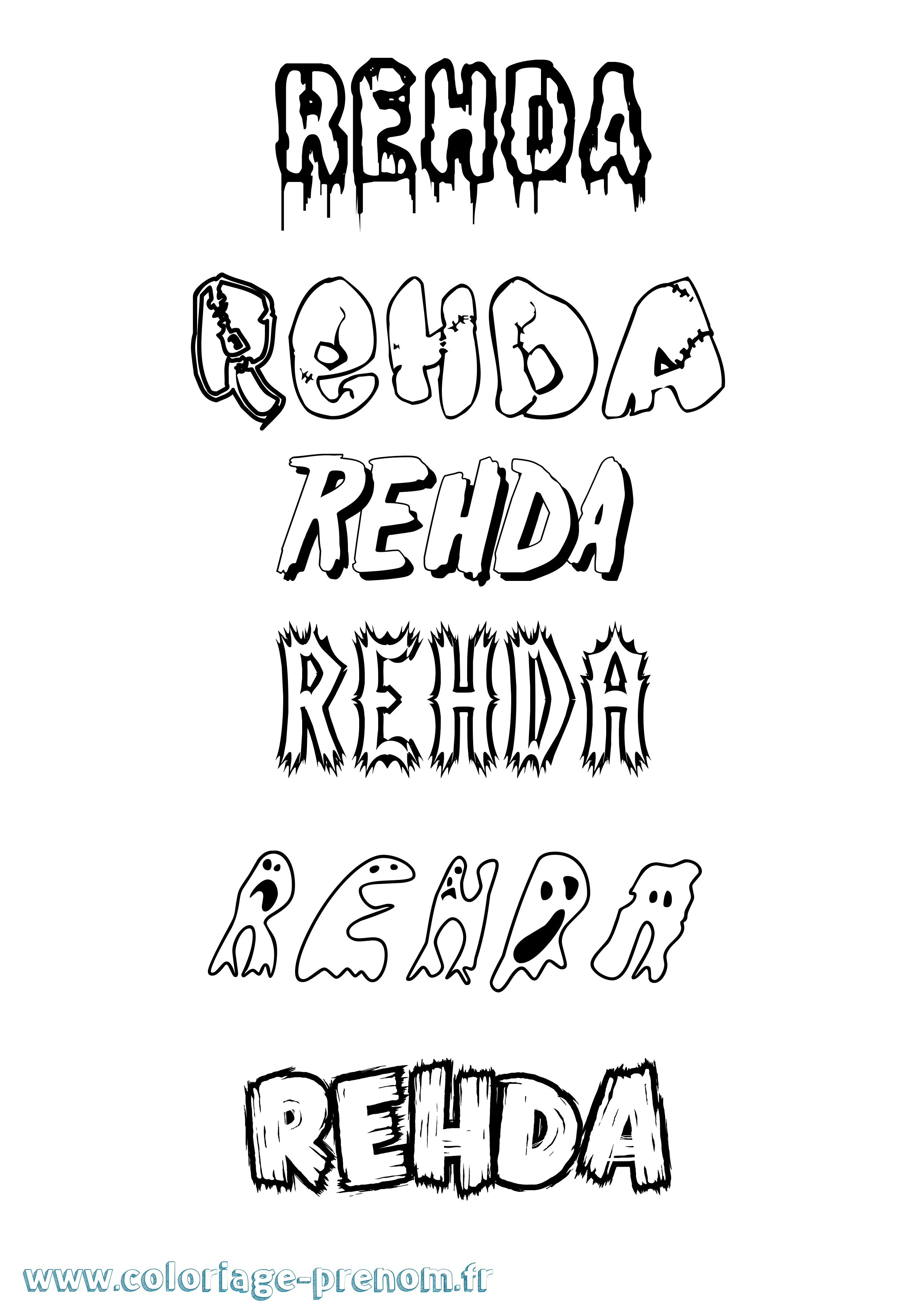 Coloriage Rehda Frisson Coloriage prénom Rehda Frisson