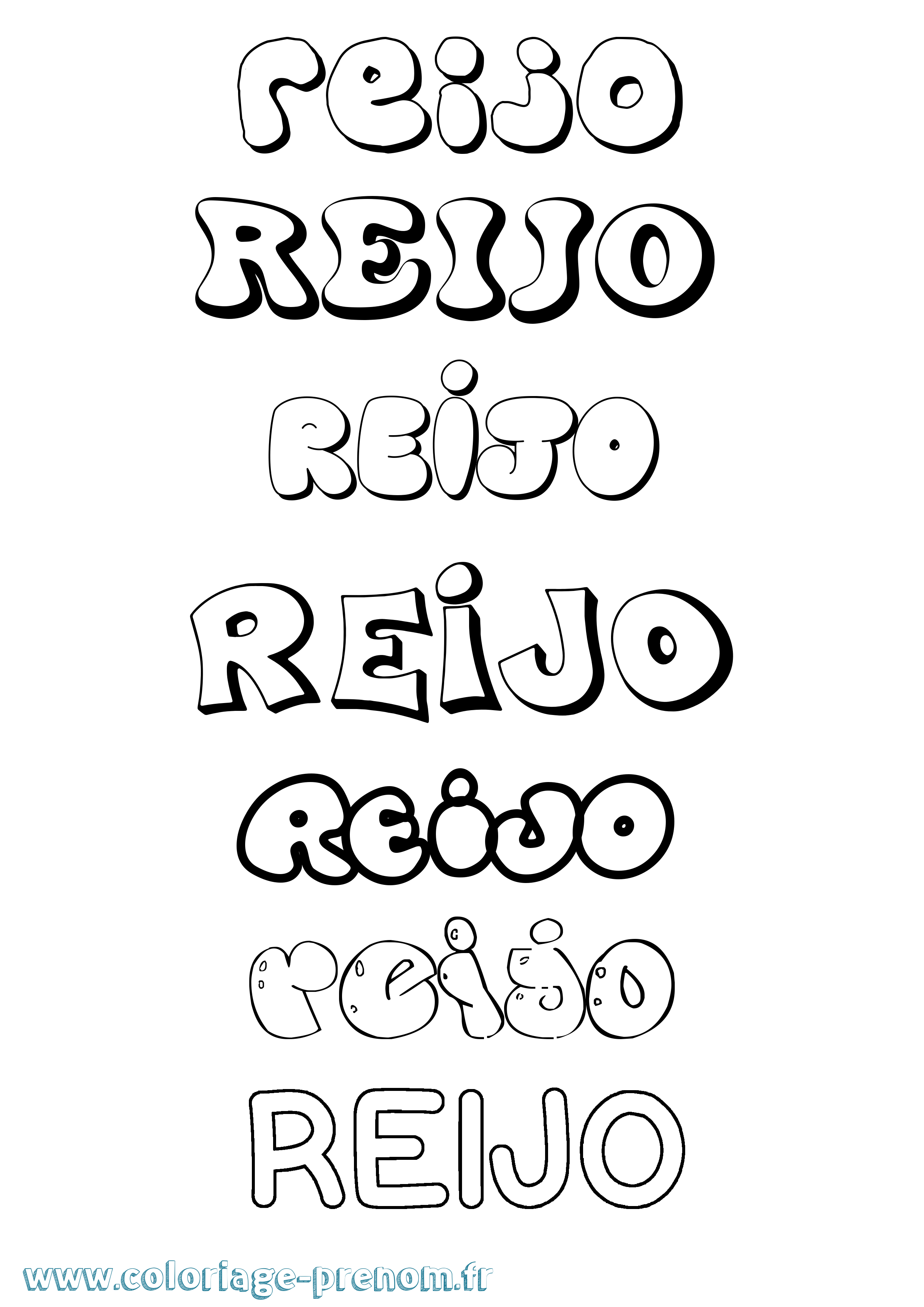 Coloriage Reijo Bubble Coloriage prénom Reijo Bubble