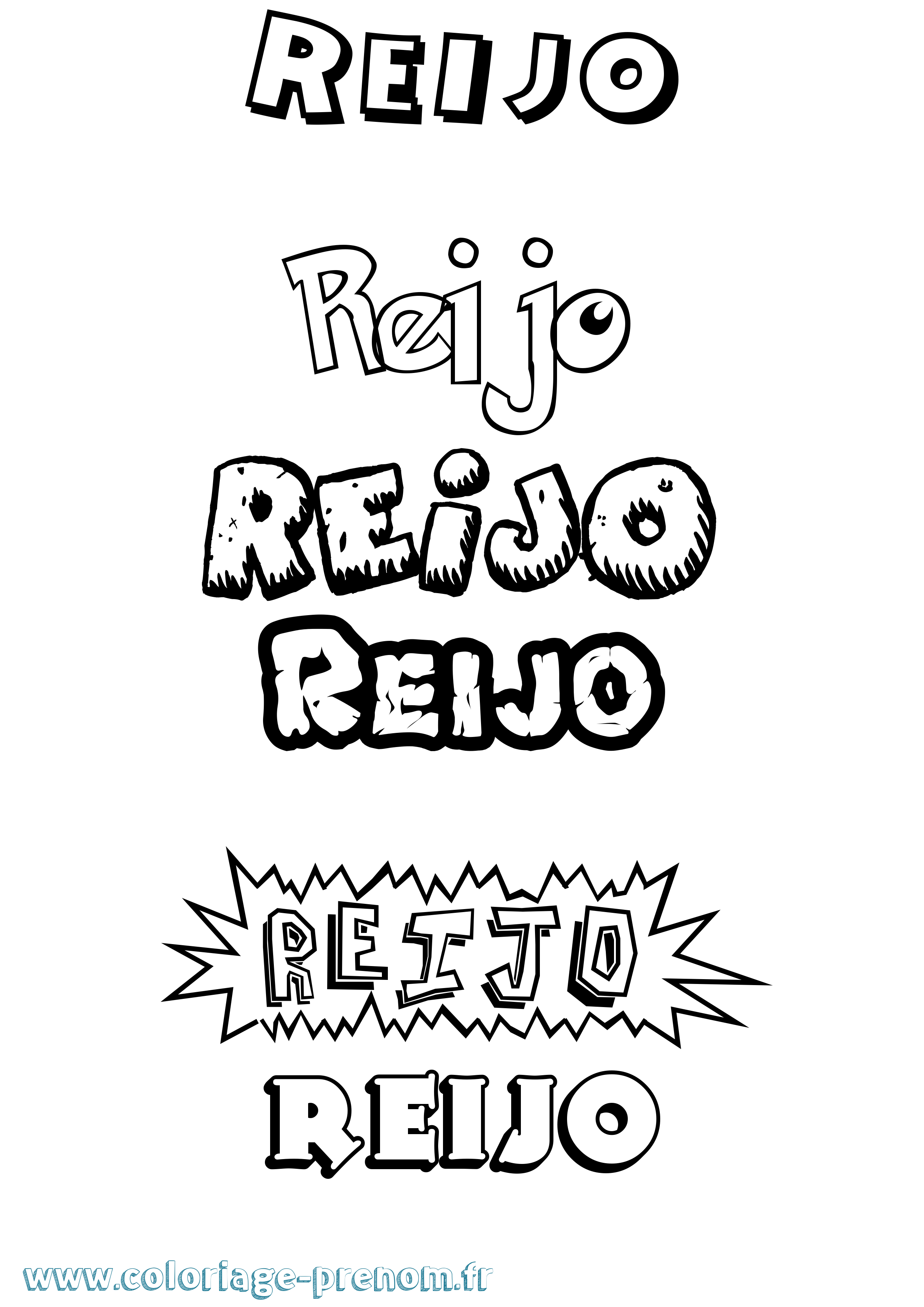 Coloriage Reijo Dessin Animé Coloriage prénom Reijo Dessin Animé