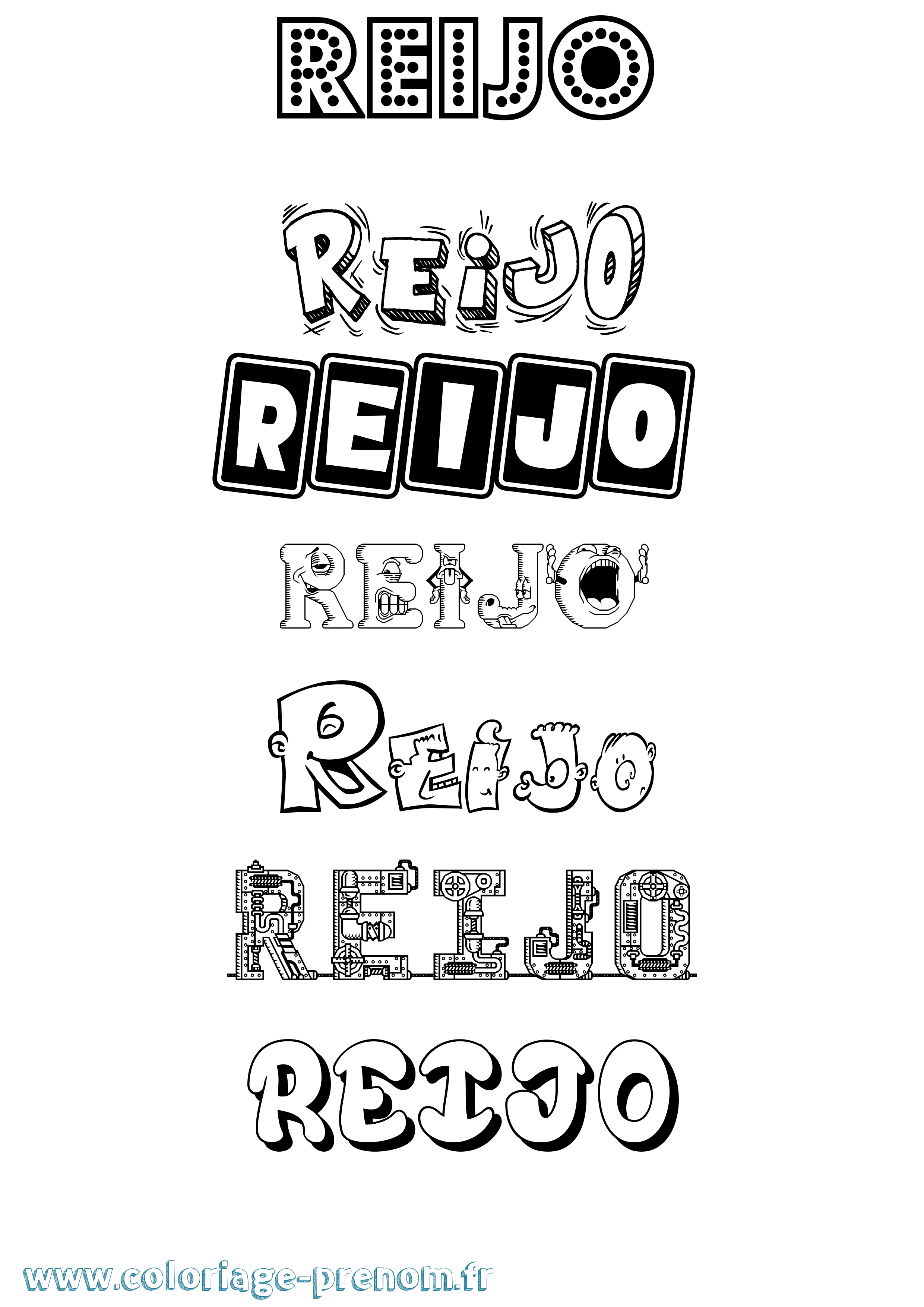 Coloriage Reijo Fun Coloriage prénom Reijo Fun