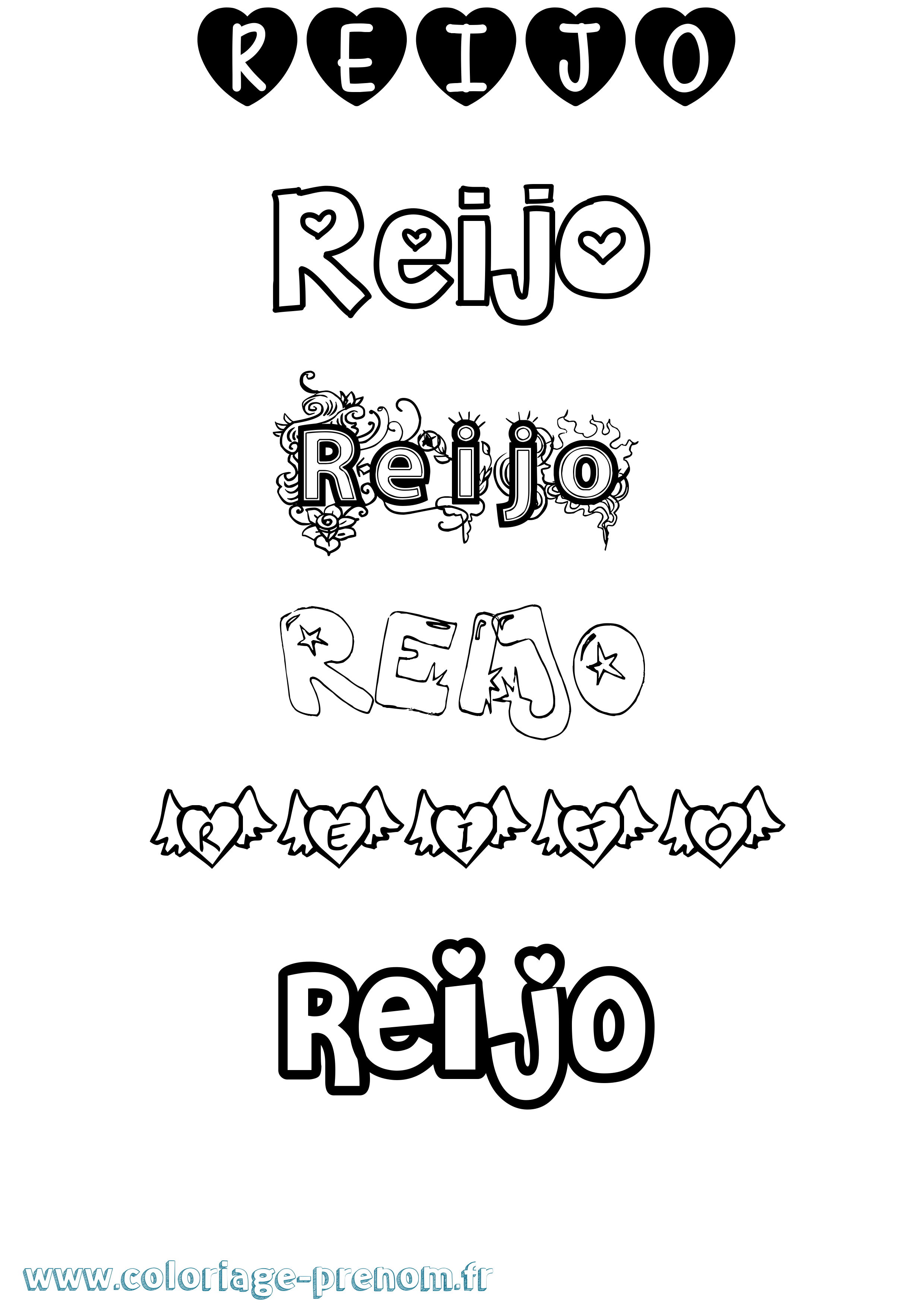 Coloriage Reijo Girly Coloriage prénom Reijo Girly