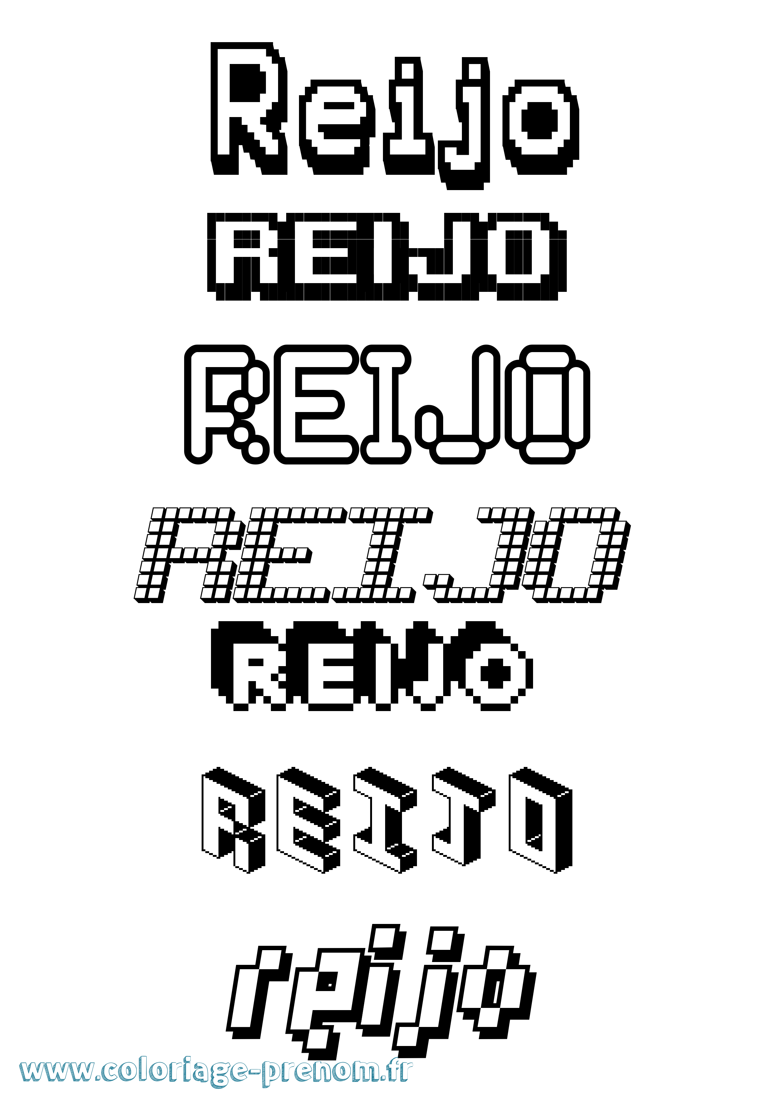 Coloriage Reijo Pixel Coloriage prénom Reijo Pixel