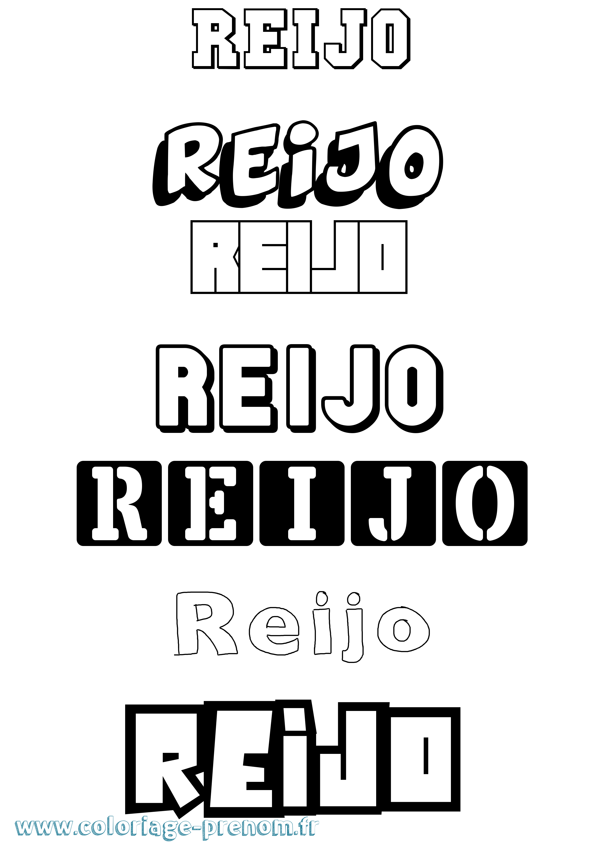 Coloriage Reijo Simple Coloriage prénom Reijo Simple