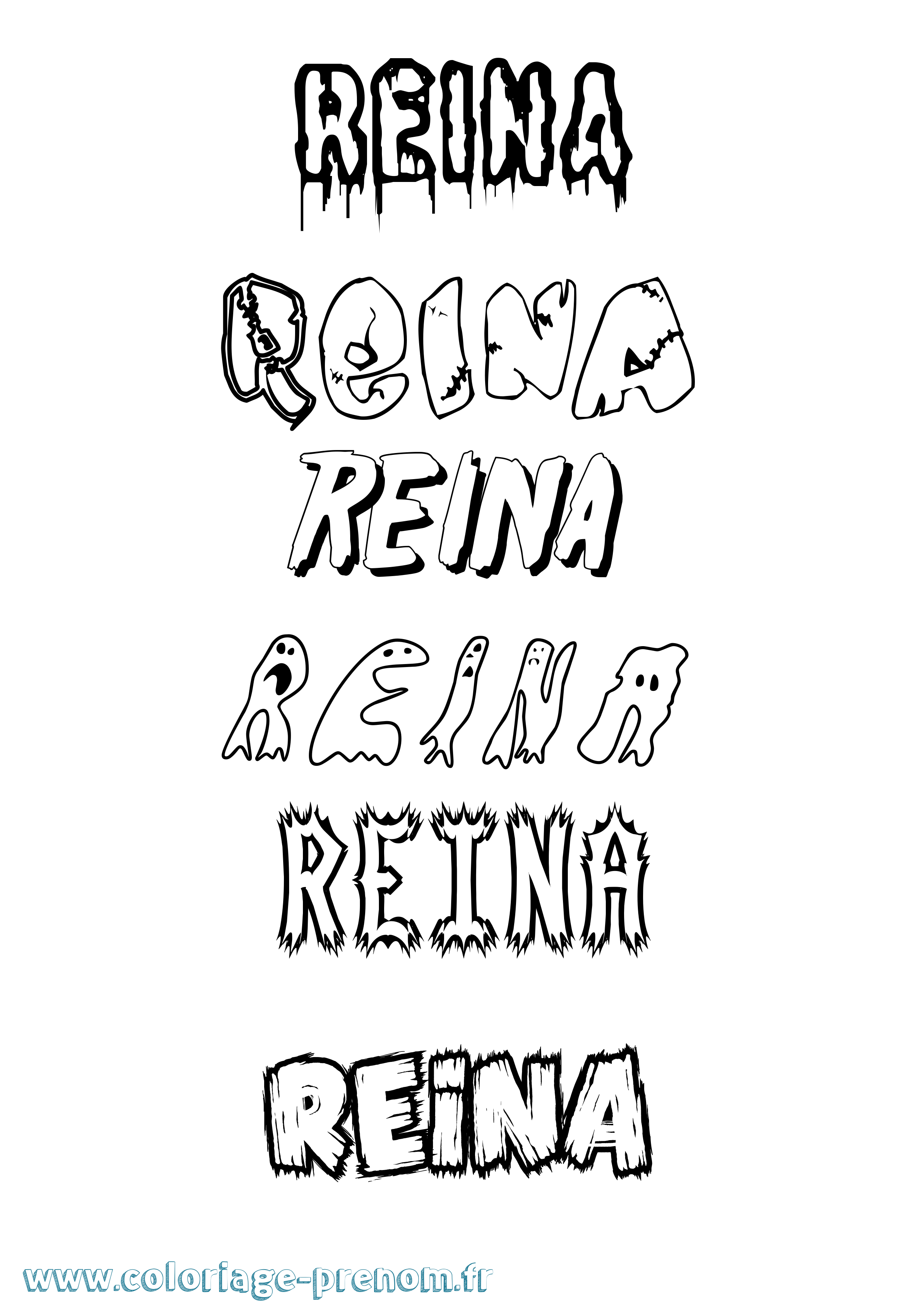 Coloriage Reina Frisson Coloriage prénom Reina Frisson