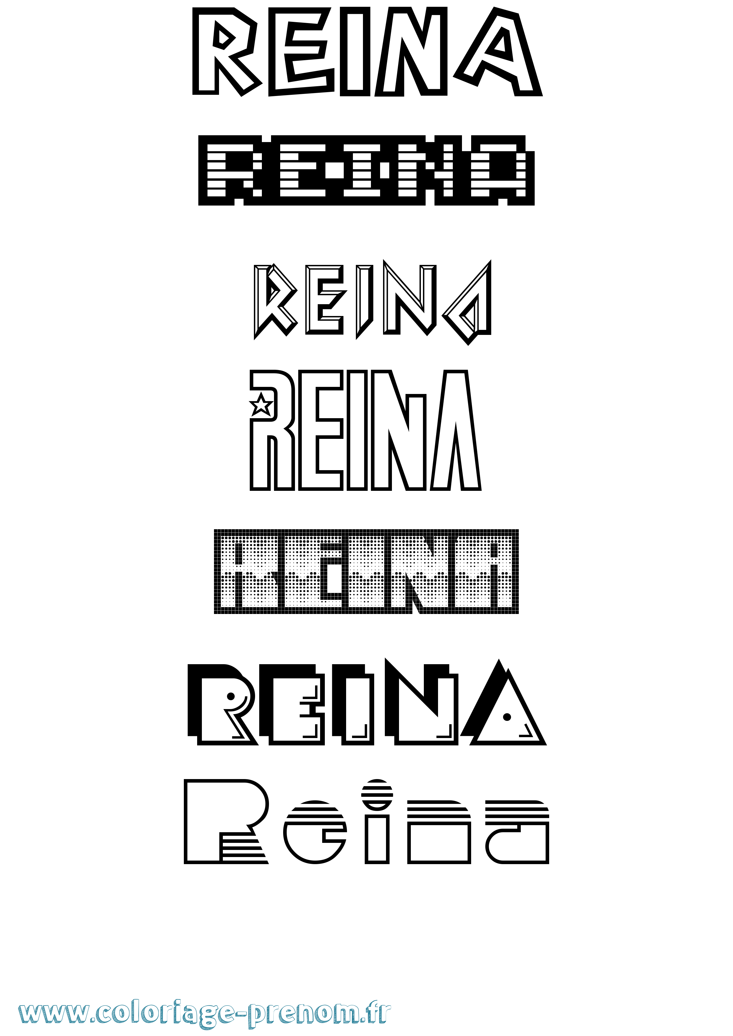 Coloriage Reina Jeux Vidéos Coloriage prénom Reina Jeux Vidéos