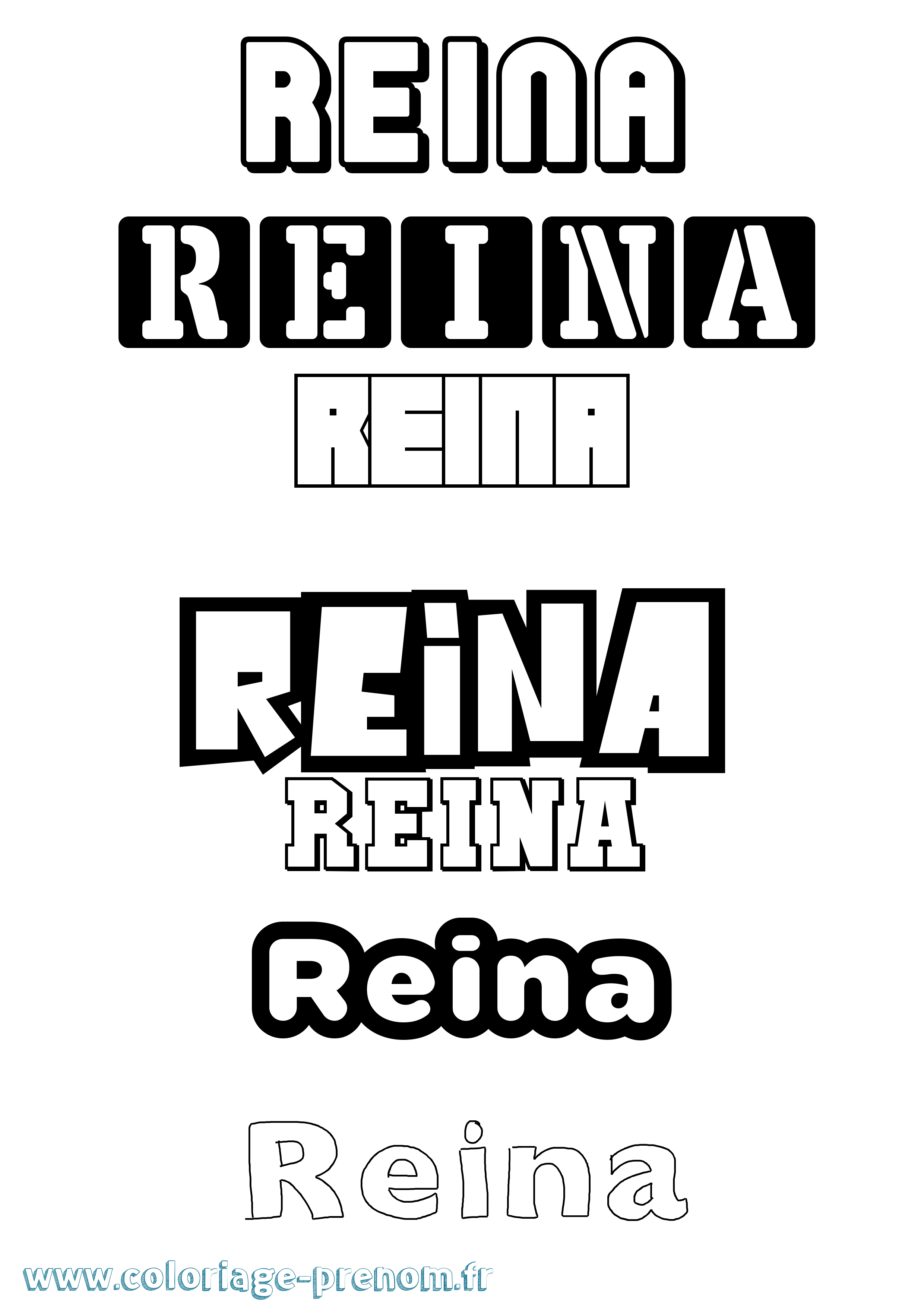 Coloriage Reina Simple Coloriage prénom Reina Simple