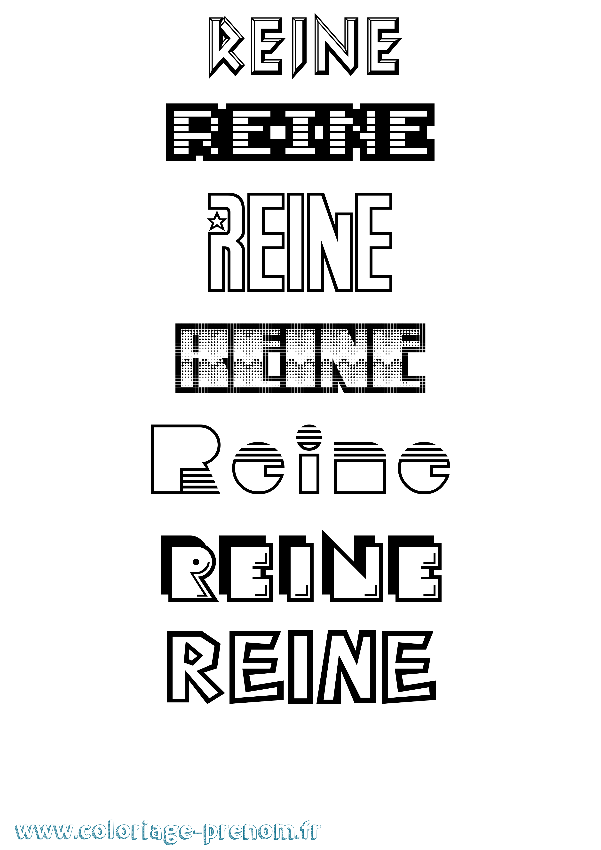 Coloriage Reine Jeux Vidéos Coloriage prénom Reine Jeux Vidéos