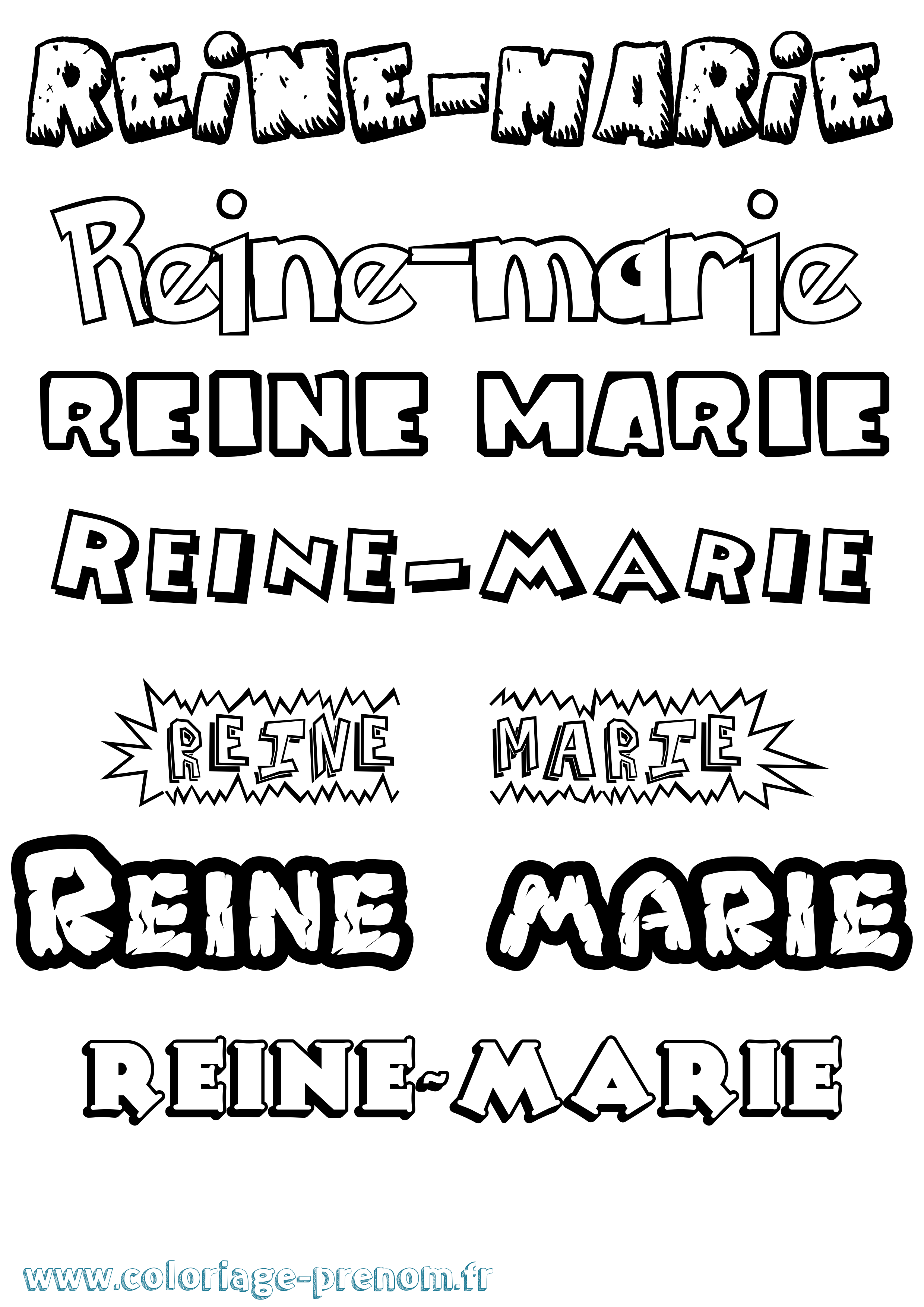 Coloriage Reine-Marie Dessin Animé Coloriage prénom Reine-Marie Dessin Animé