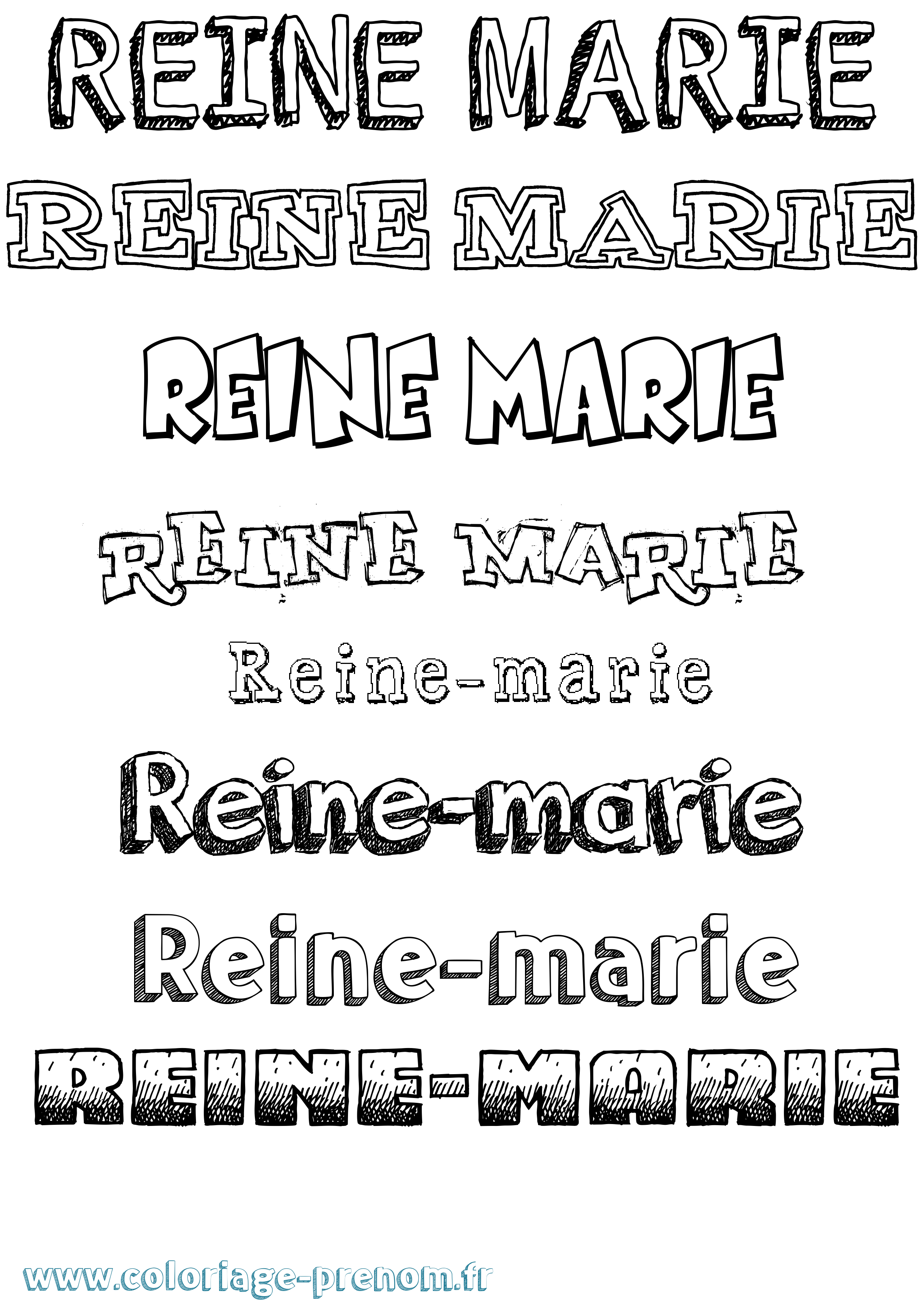 Coloriage Reine-Marie Dessiné Coloriage prénom Reine-Marie Dessiné