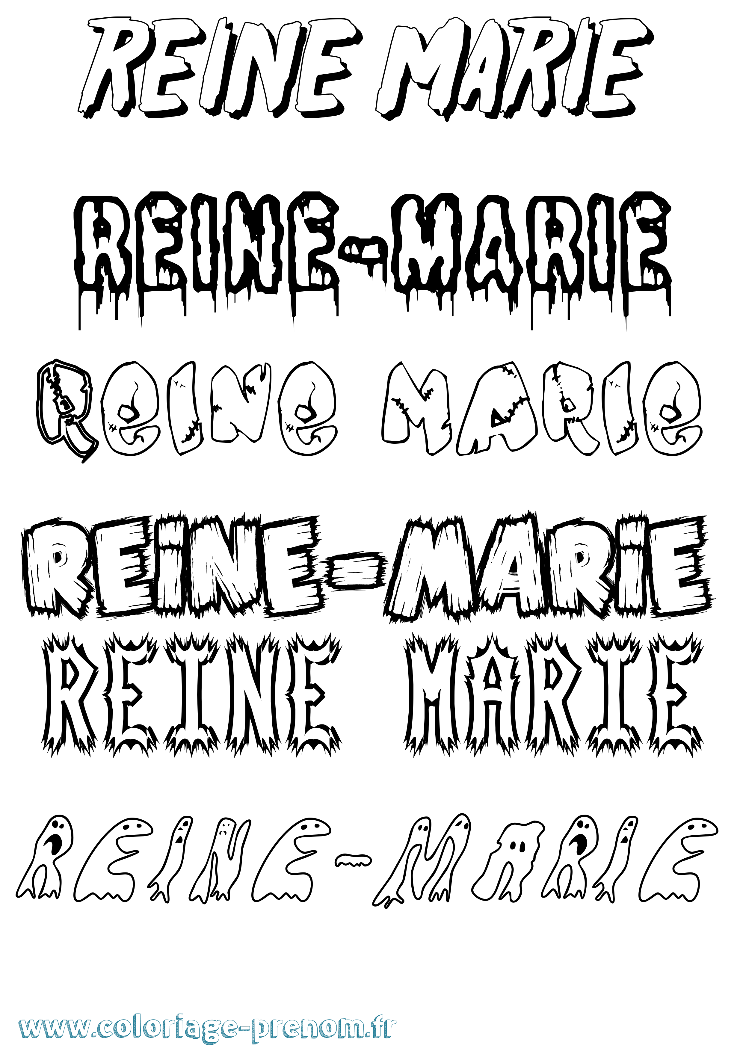Coloriage Reine-Marie Frisson Coloriage prénom Reine-Marie Frisson