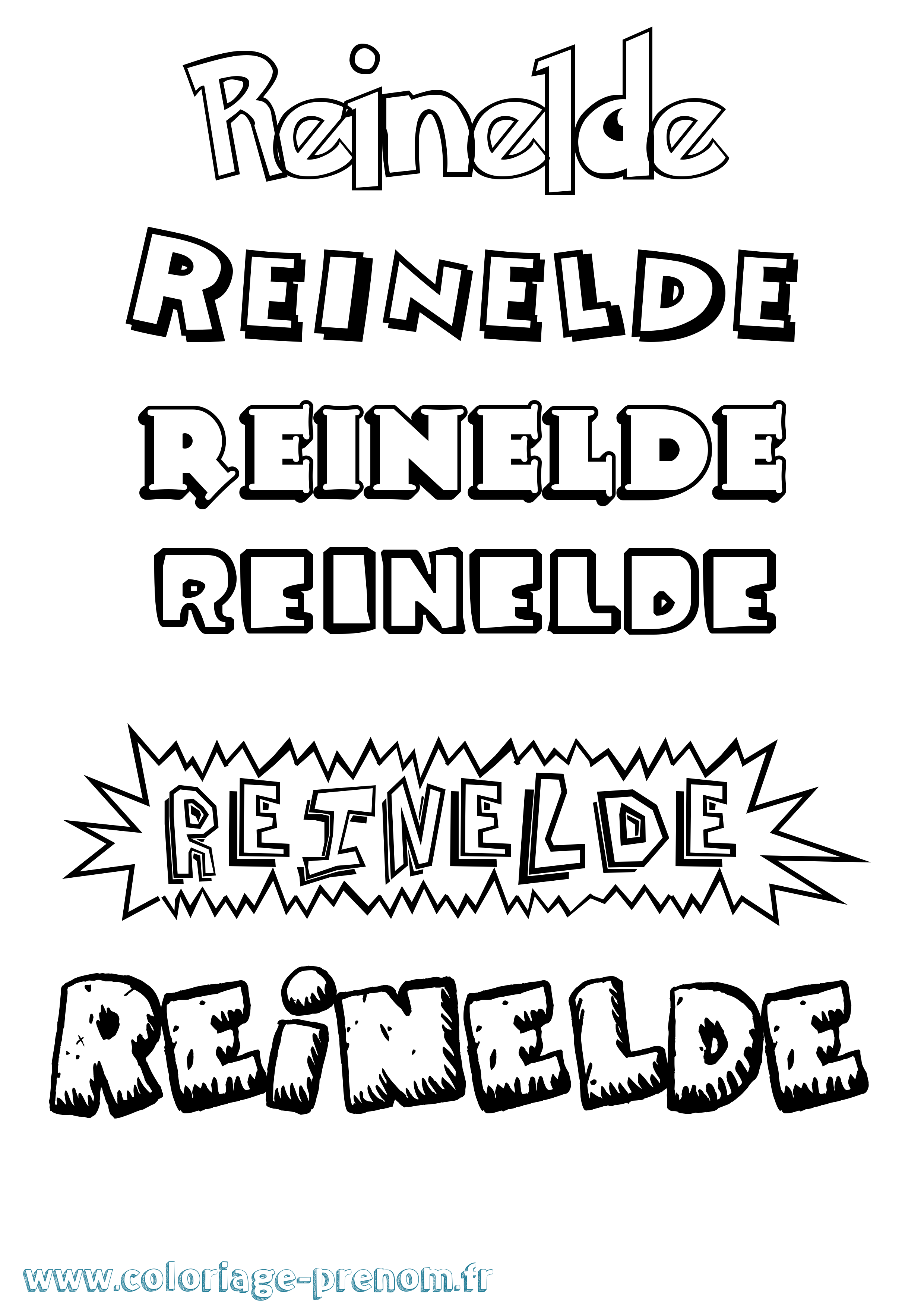Coloriage Reinelde Dessin Animé Coloriage prénom Reinelde Dessin Animé
