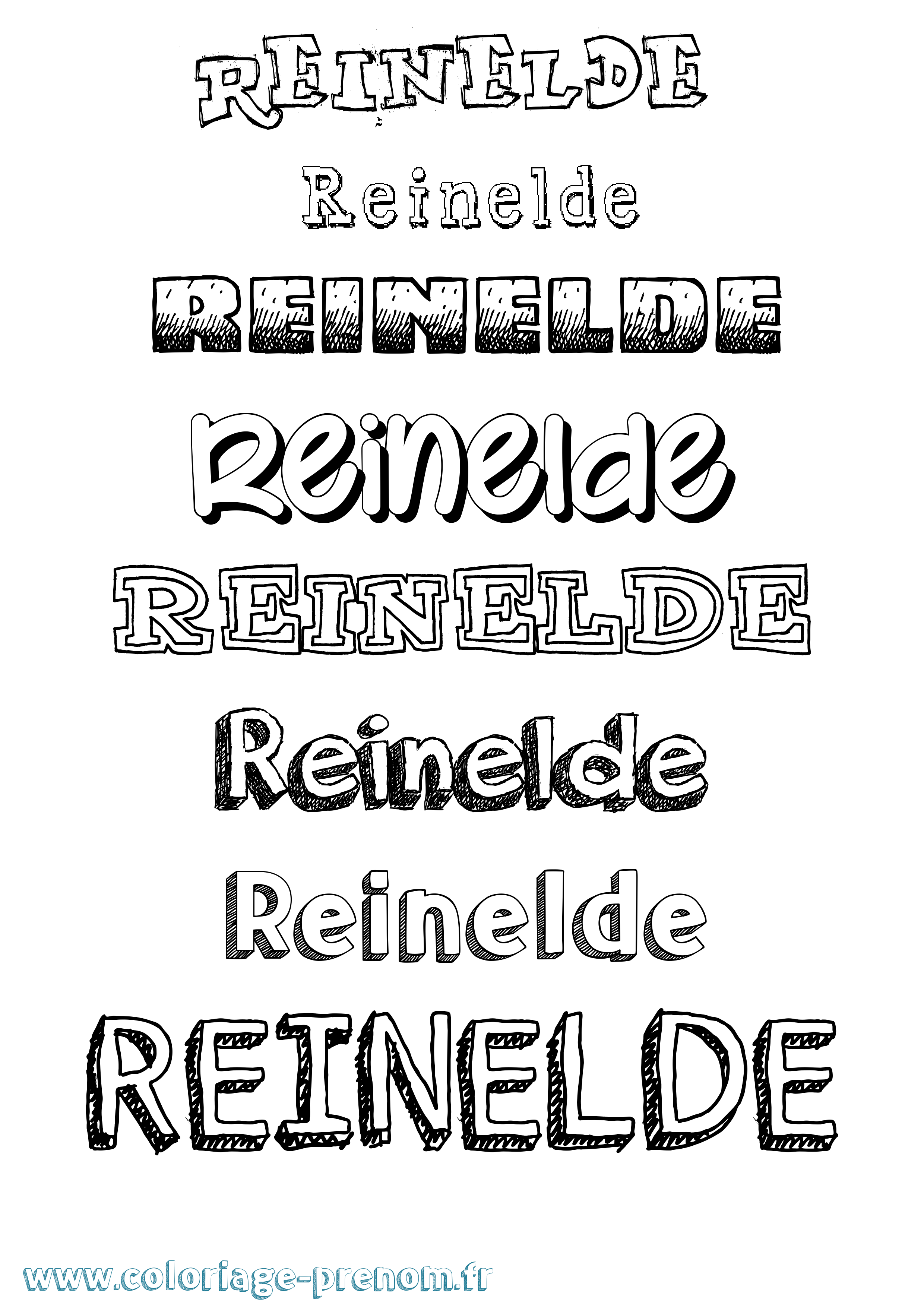 Coloriage Reinelde Dessiné Coloriage prénom Reinelde Dessiné