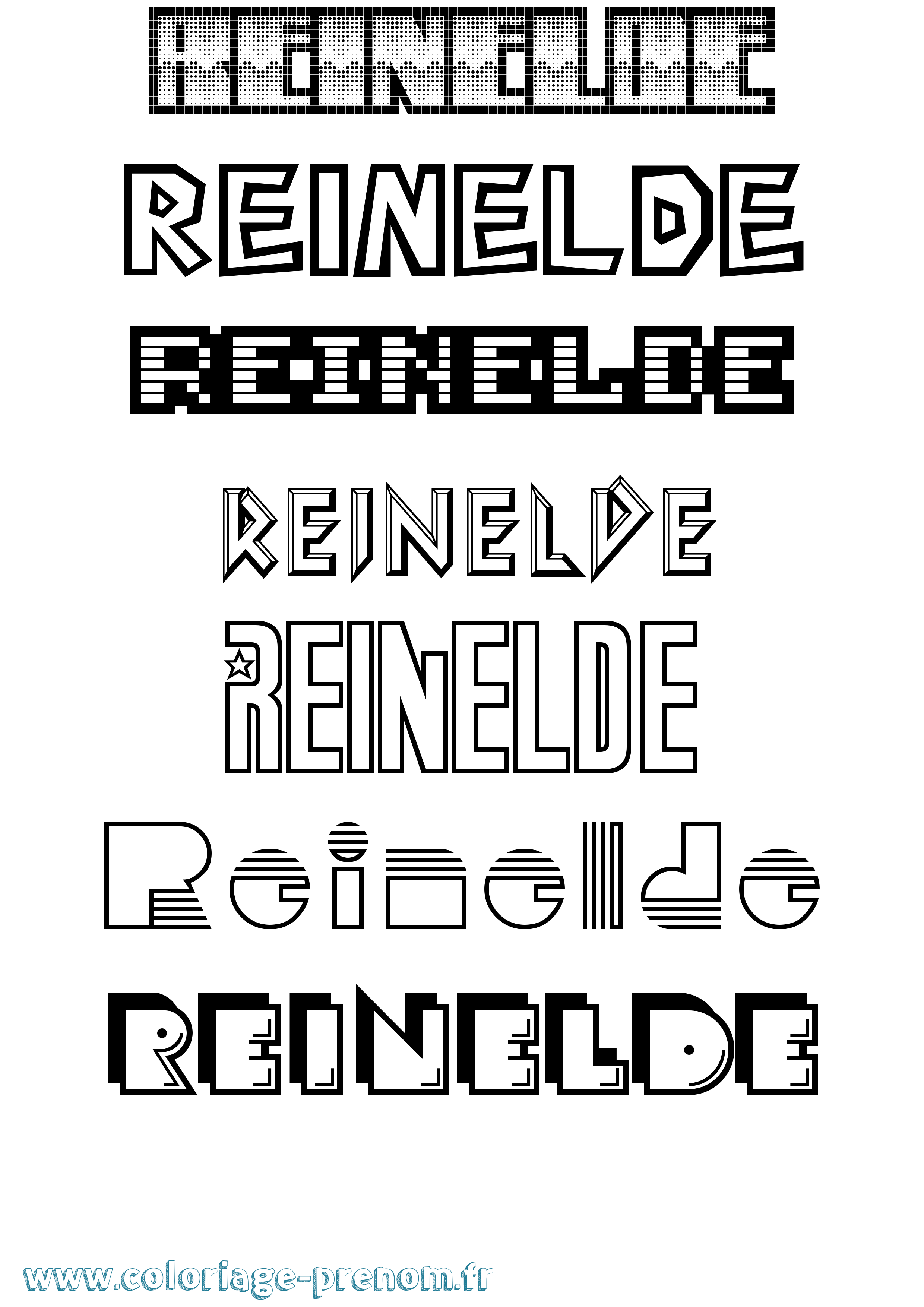 Coloriage Reinelde Jeux Vidéos Coloriage prénom Reinelde Jeux Vidéos
