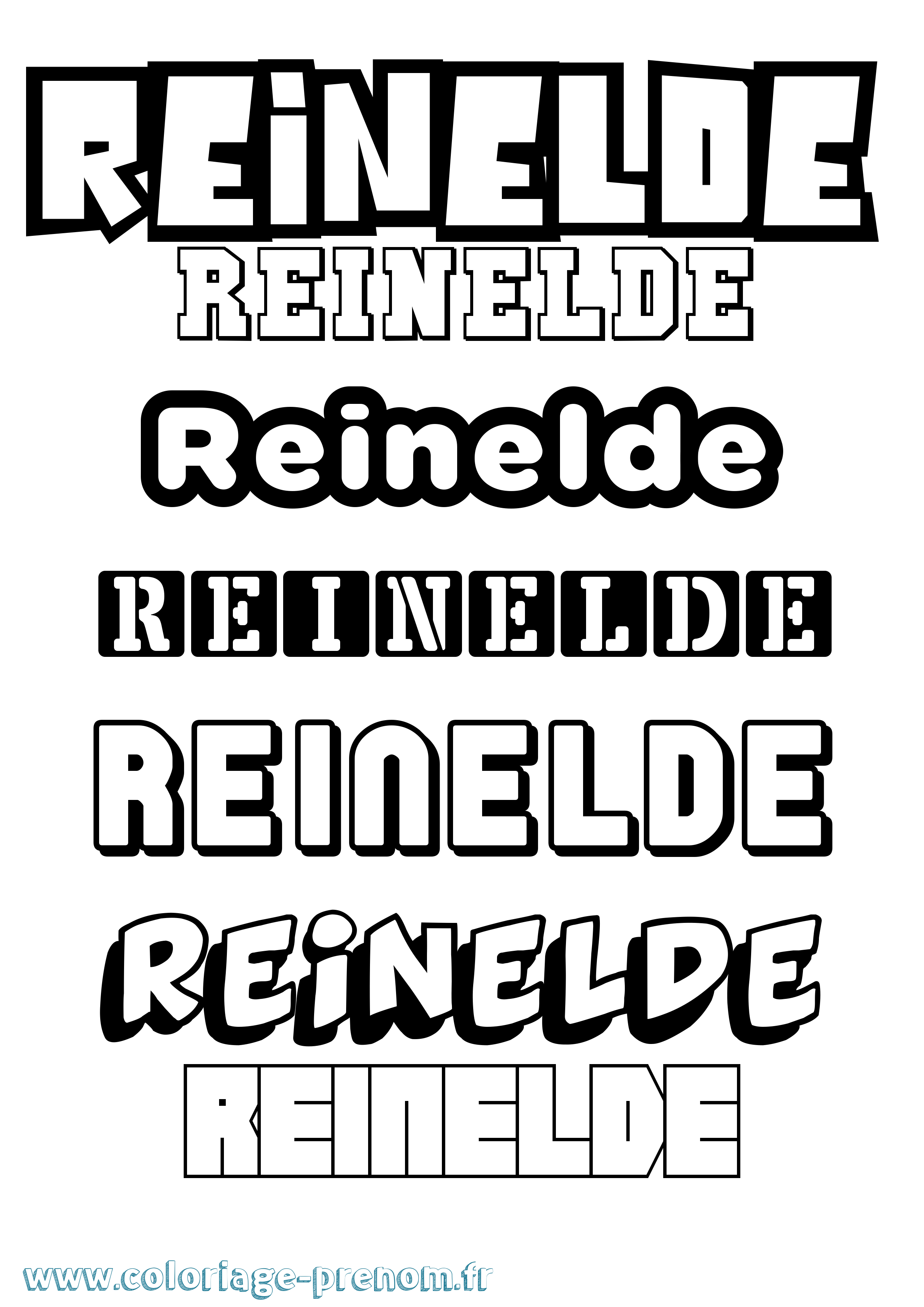 Coloriage Reinelde Simple Coloriage prénom Reinelde Simple