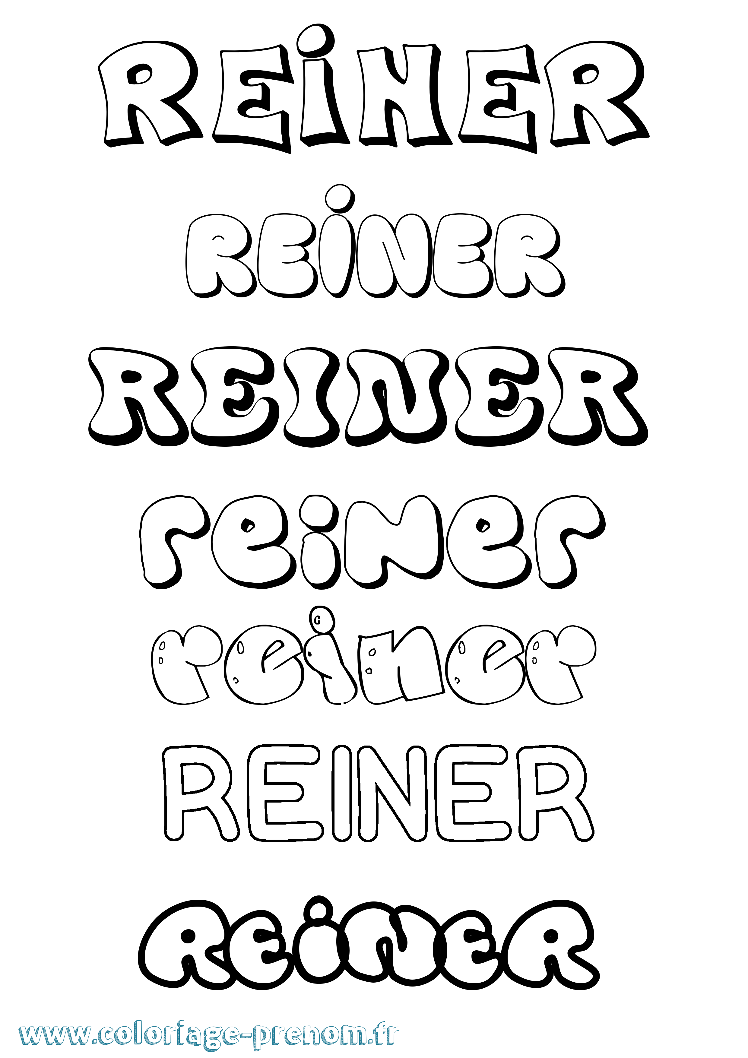 Coloriage Reiner Bubble Coloriage prénom Reiner Bubble