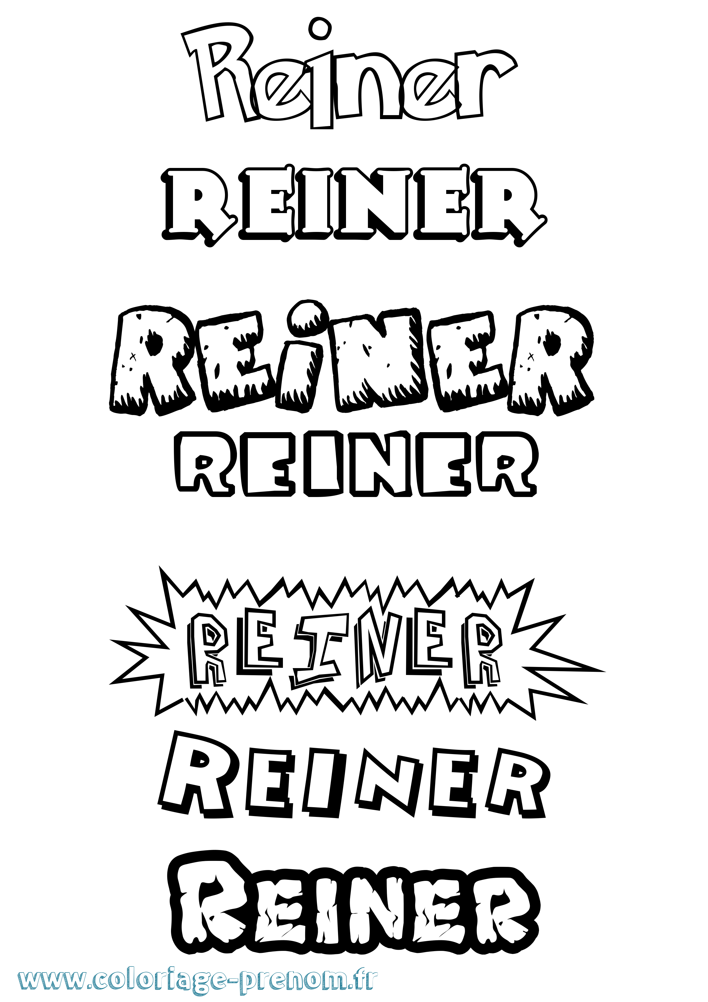 Coloriage Reiner Dessin Animé Coloriage prénom Reiner Dessin Animé