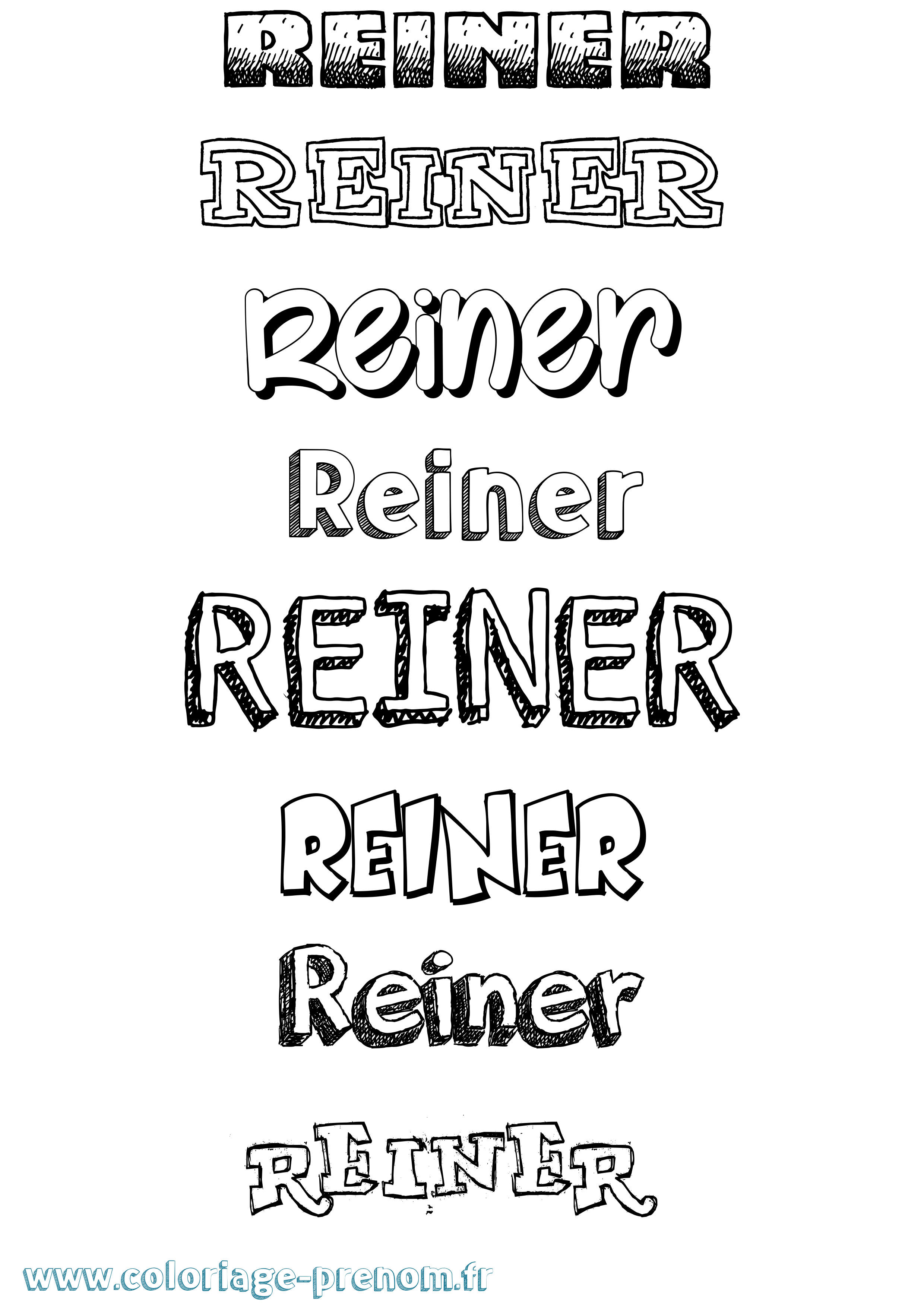 Coloriage Reiner Dessiné Coloriage prénom Reiner Dessiné