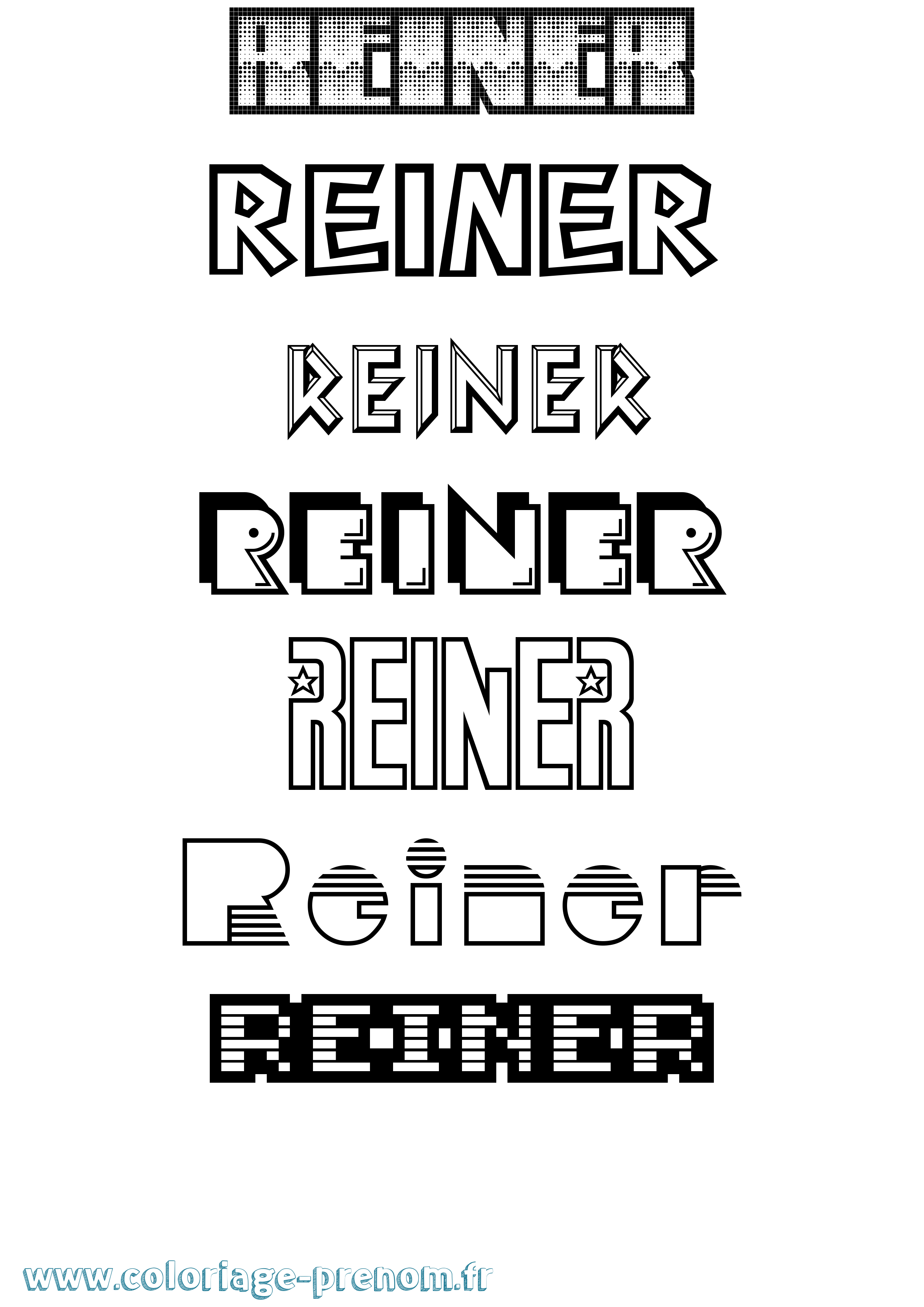 Coloriage Reiner Jeux Vidéos Coloriage prénom Reiner Jeux Vidéos