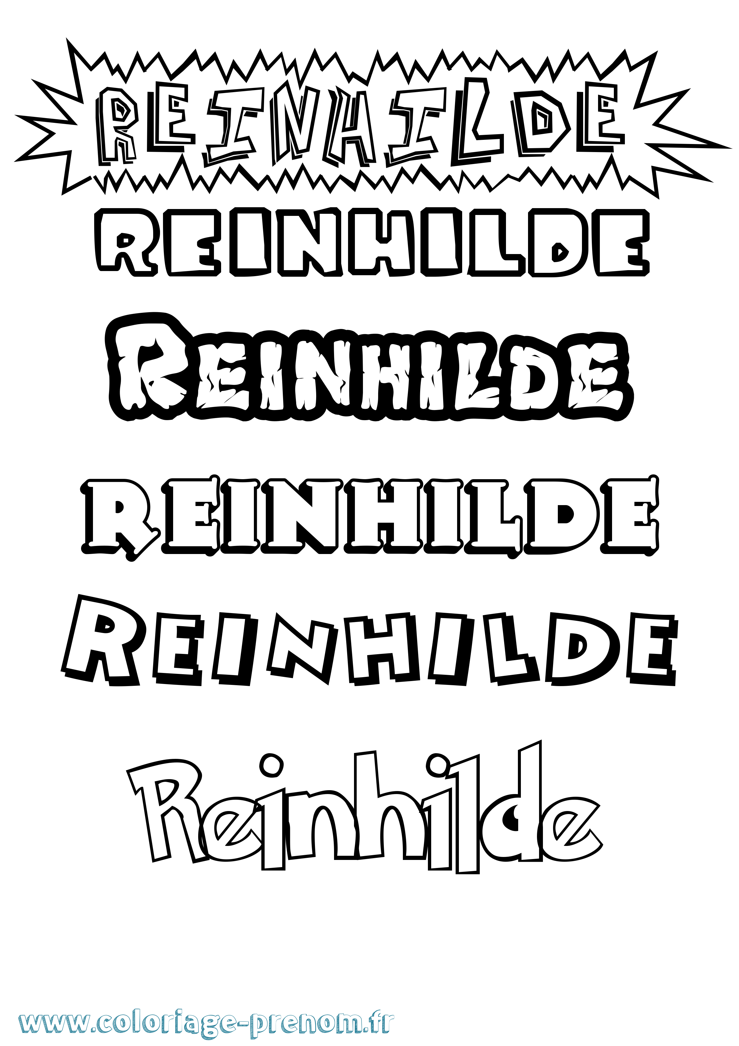 Coloriage Reinhilde Dessin Animé Coloriage prénom Reinhilde Dessin Animé