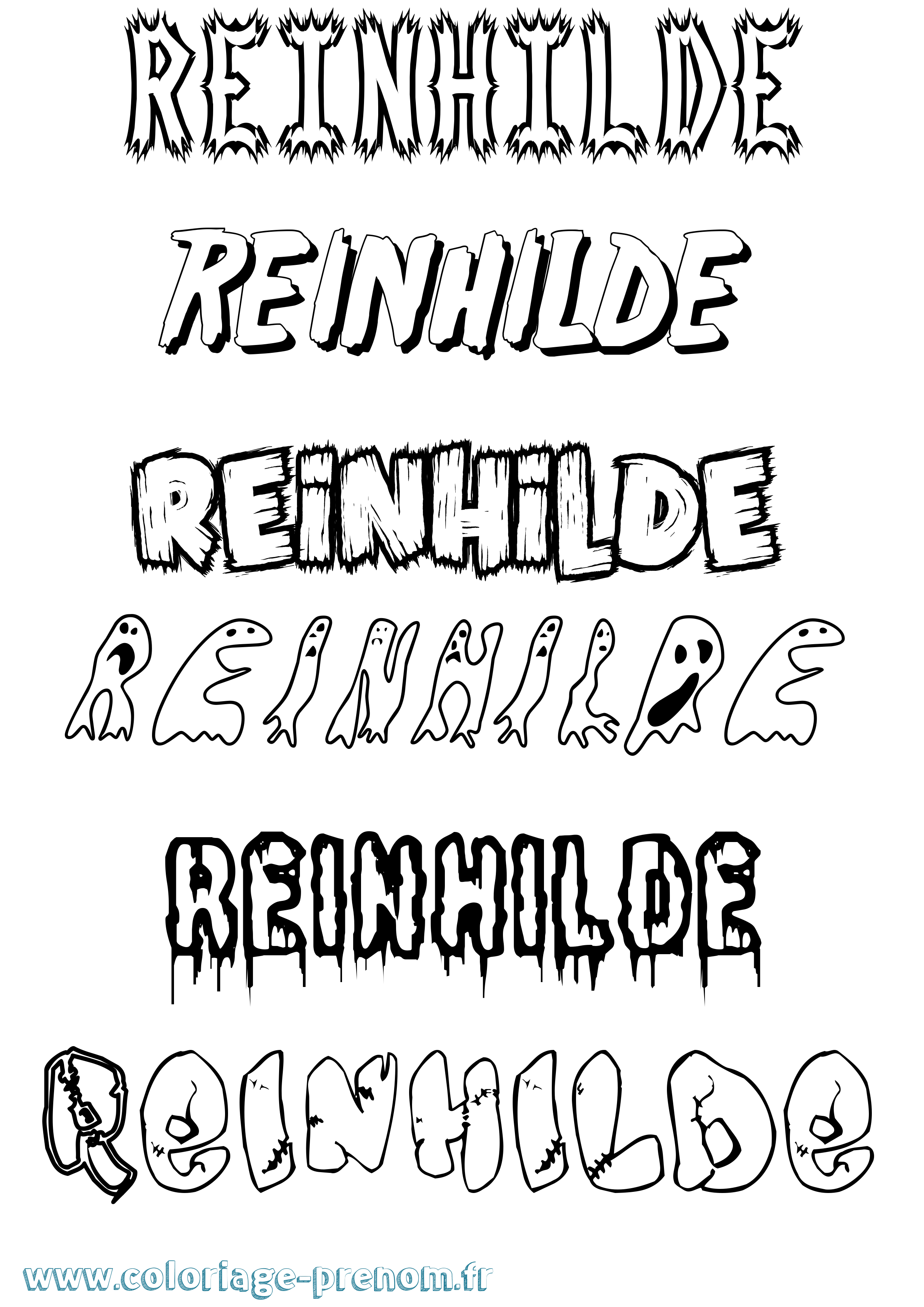 Coloriage Reinhilde Frisson Coloriage prénom Reinhilde Frisson