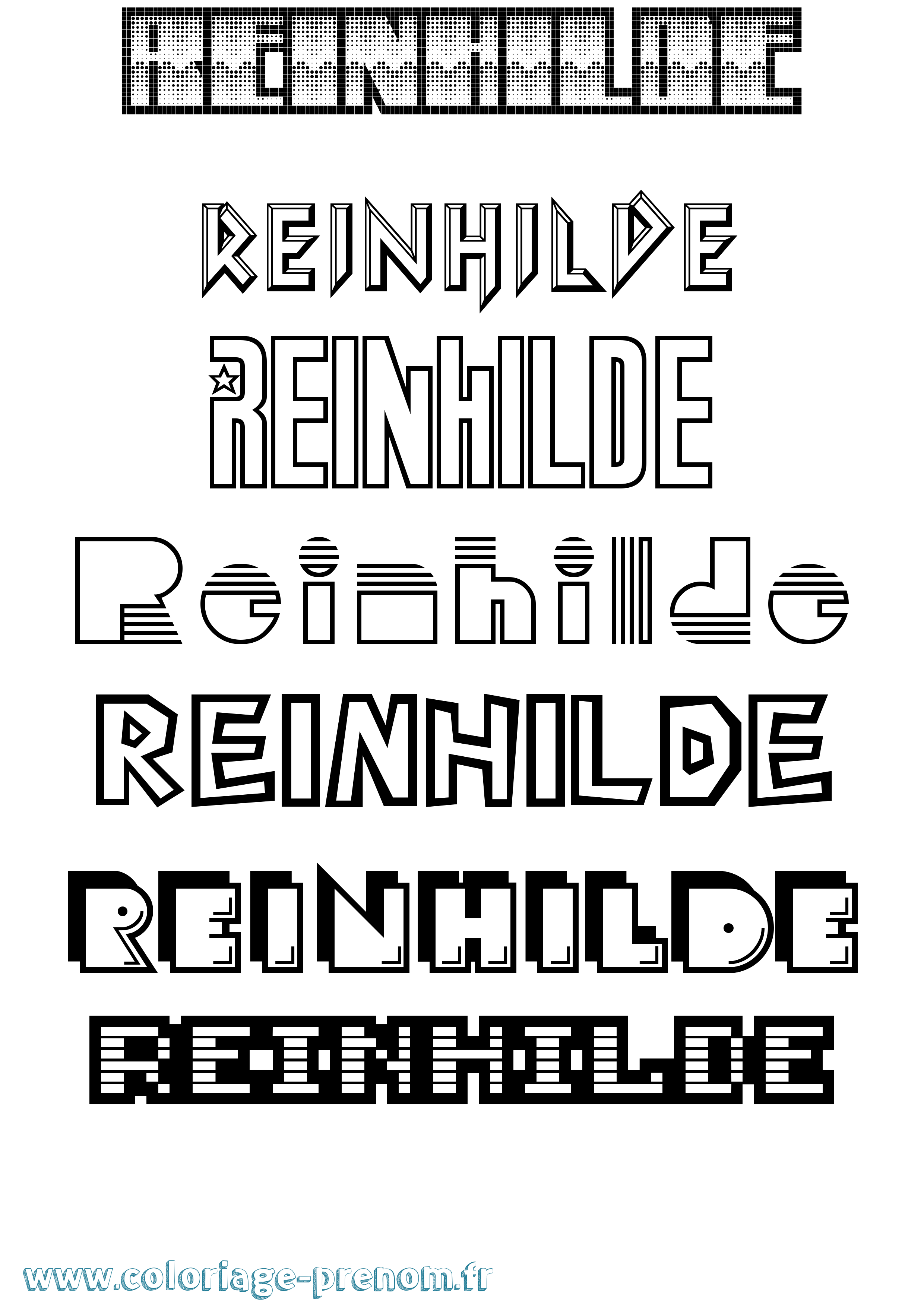 Coloriage Reinhilde Jeux Vidéos Coloriage prénom Reinhilde Jeux Vidéos
