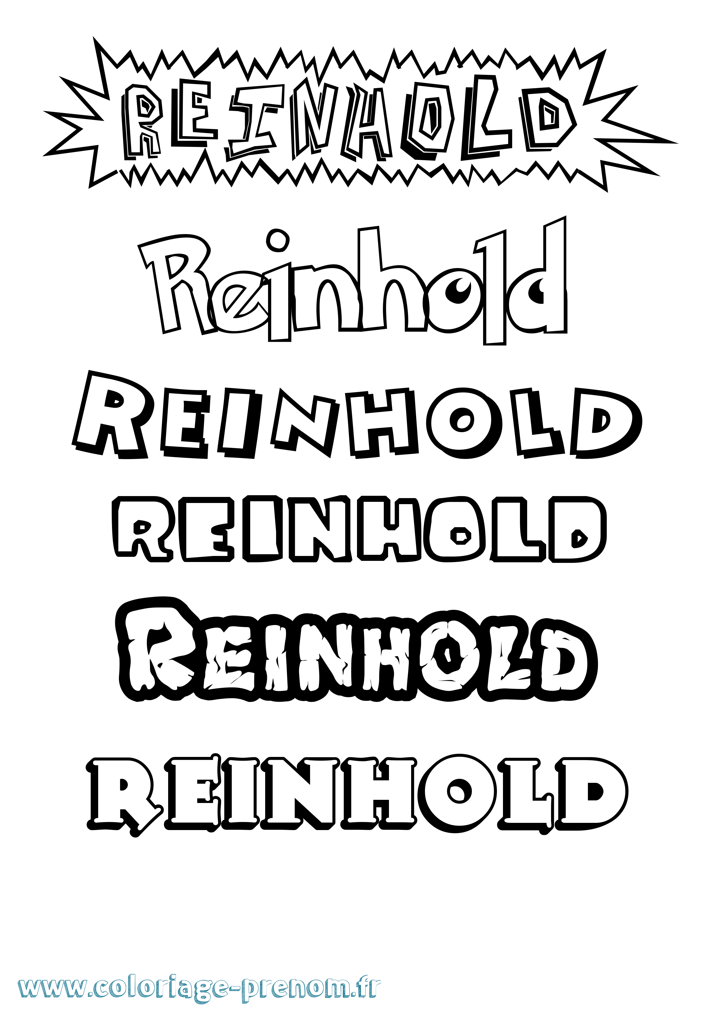 Coloriage Reinhold Dessin Animé Coloriage prénom Reinhold Dessin Animé