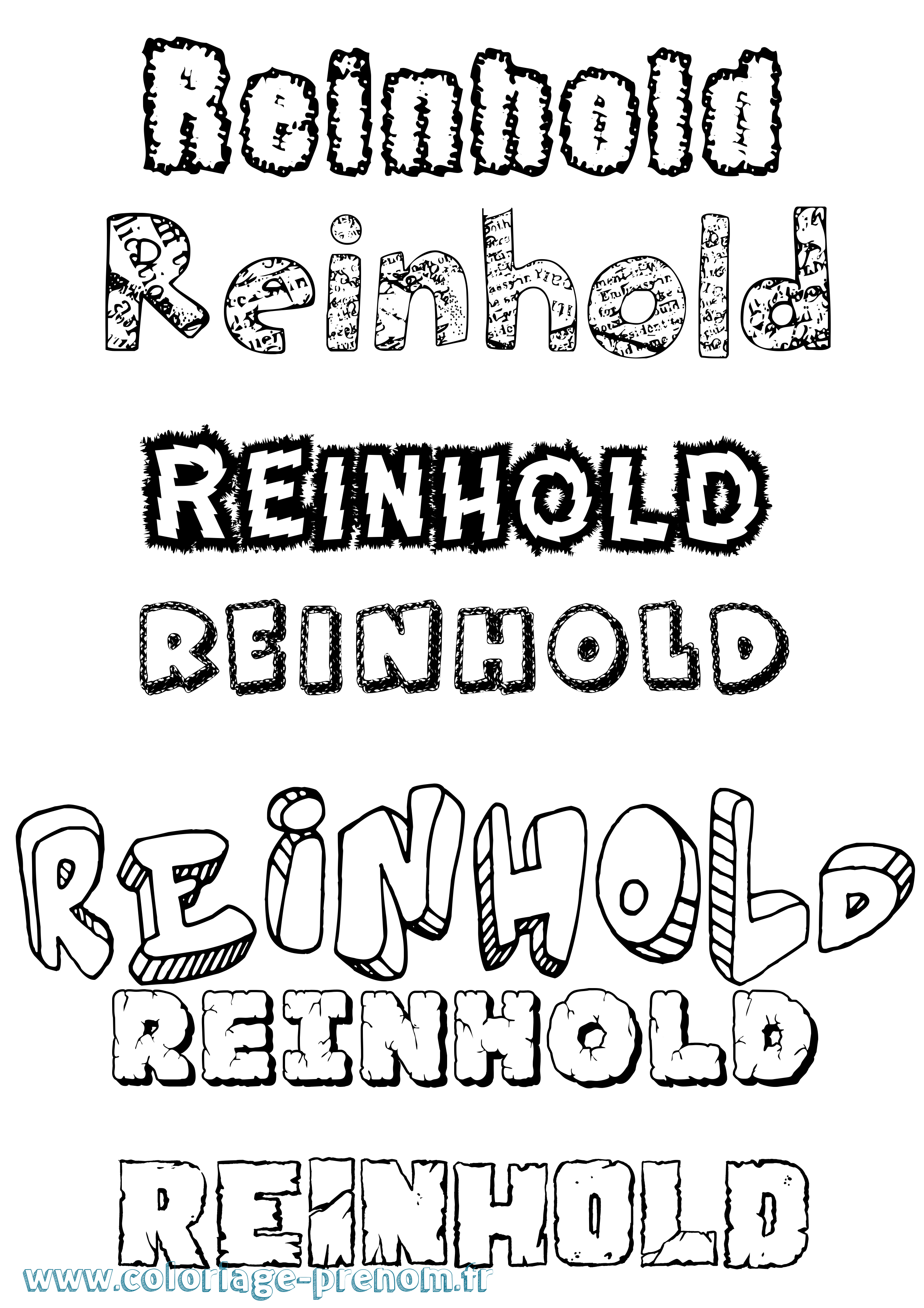Coloriage Reinhold Destructuré Coloriage prénom Reinhold Destructuré