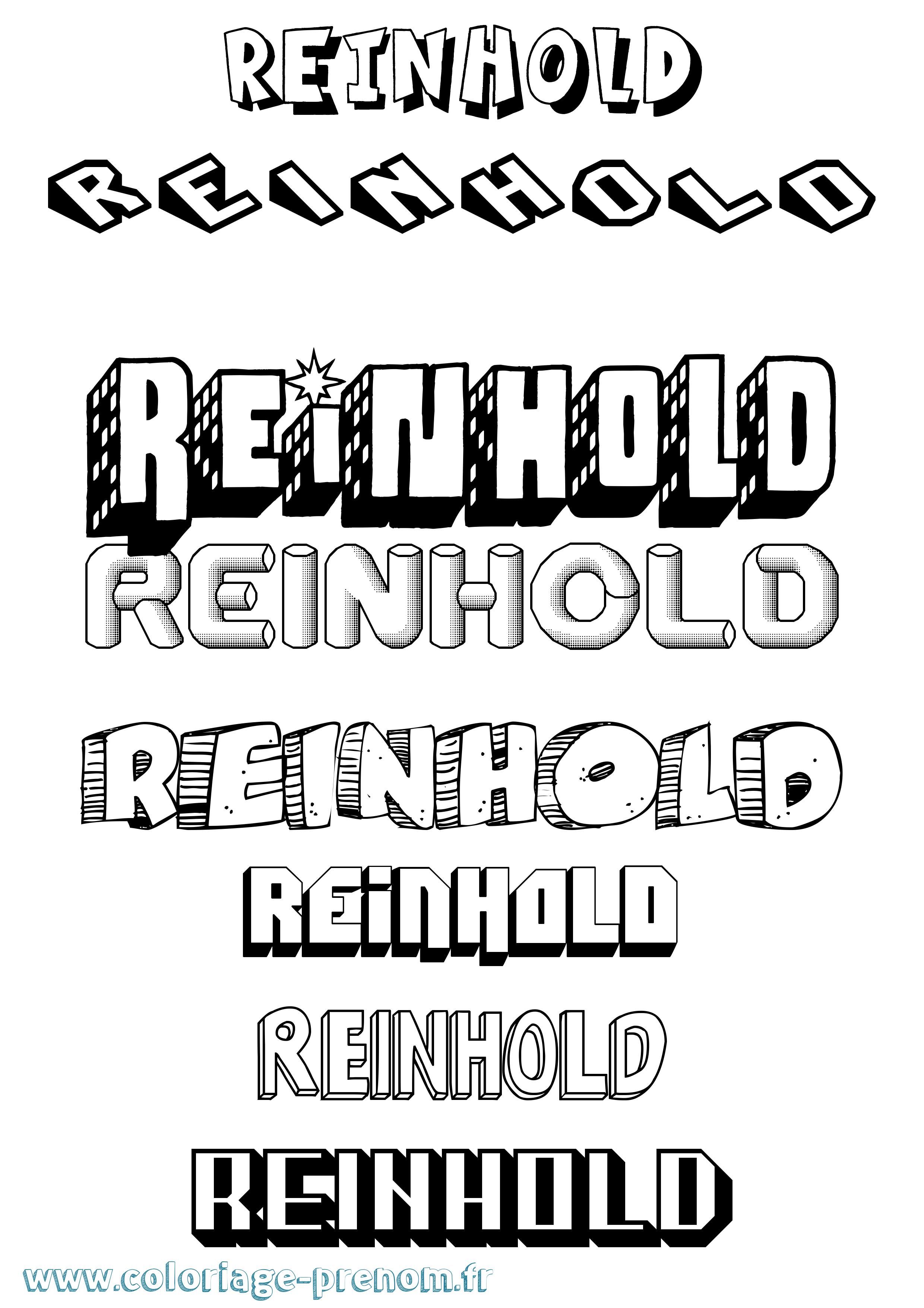 Coloriage Reinhold Effet 3D Coloriage prénom Reinhold Effet 3D