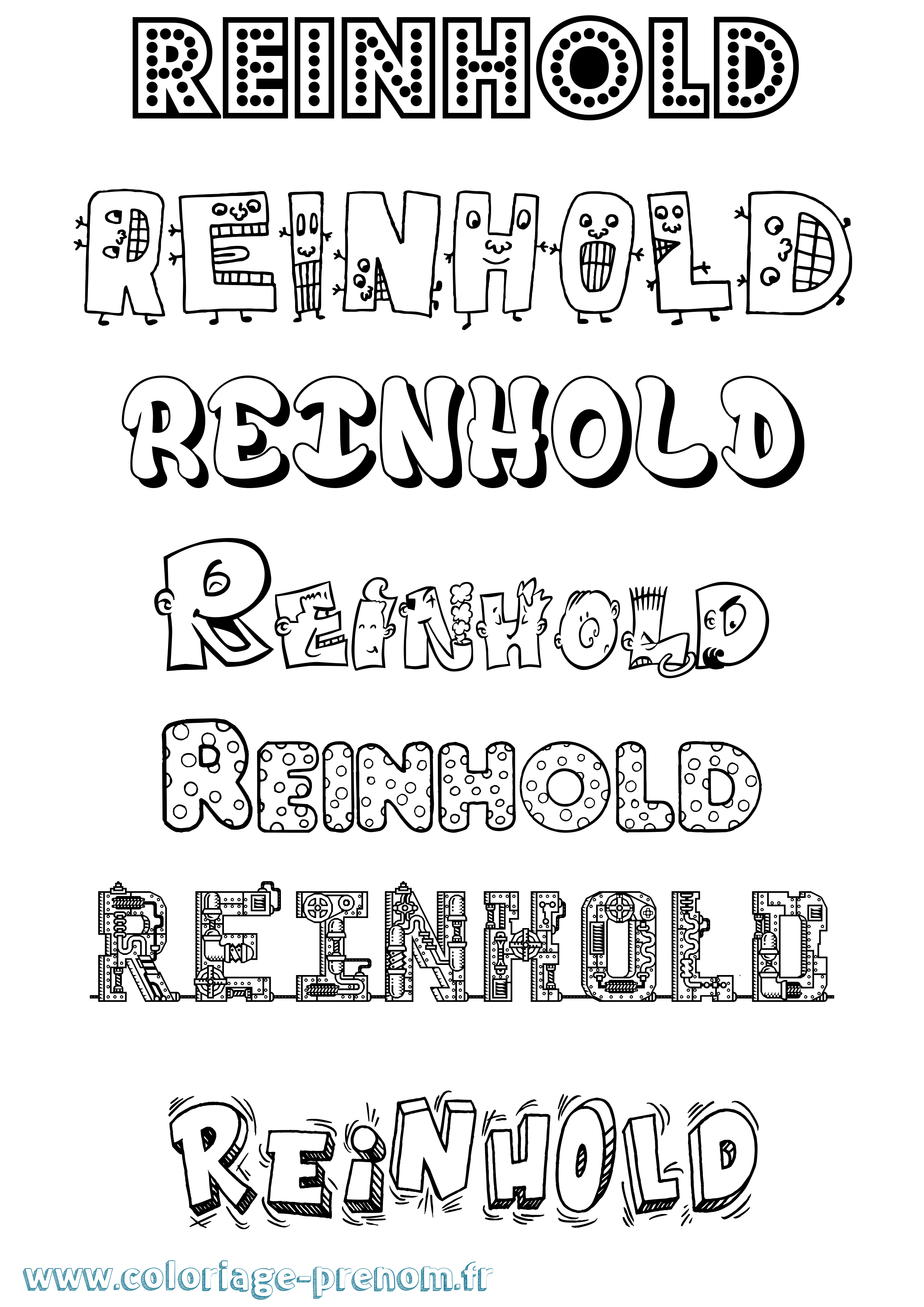 Coloriage Reinhold Fun Coloriage prénom Reinhold Fun