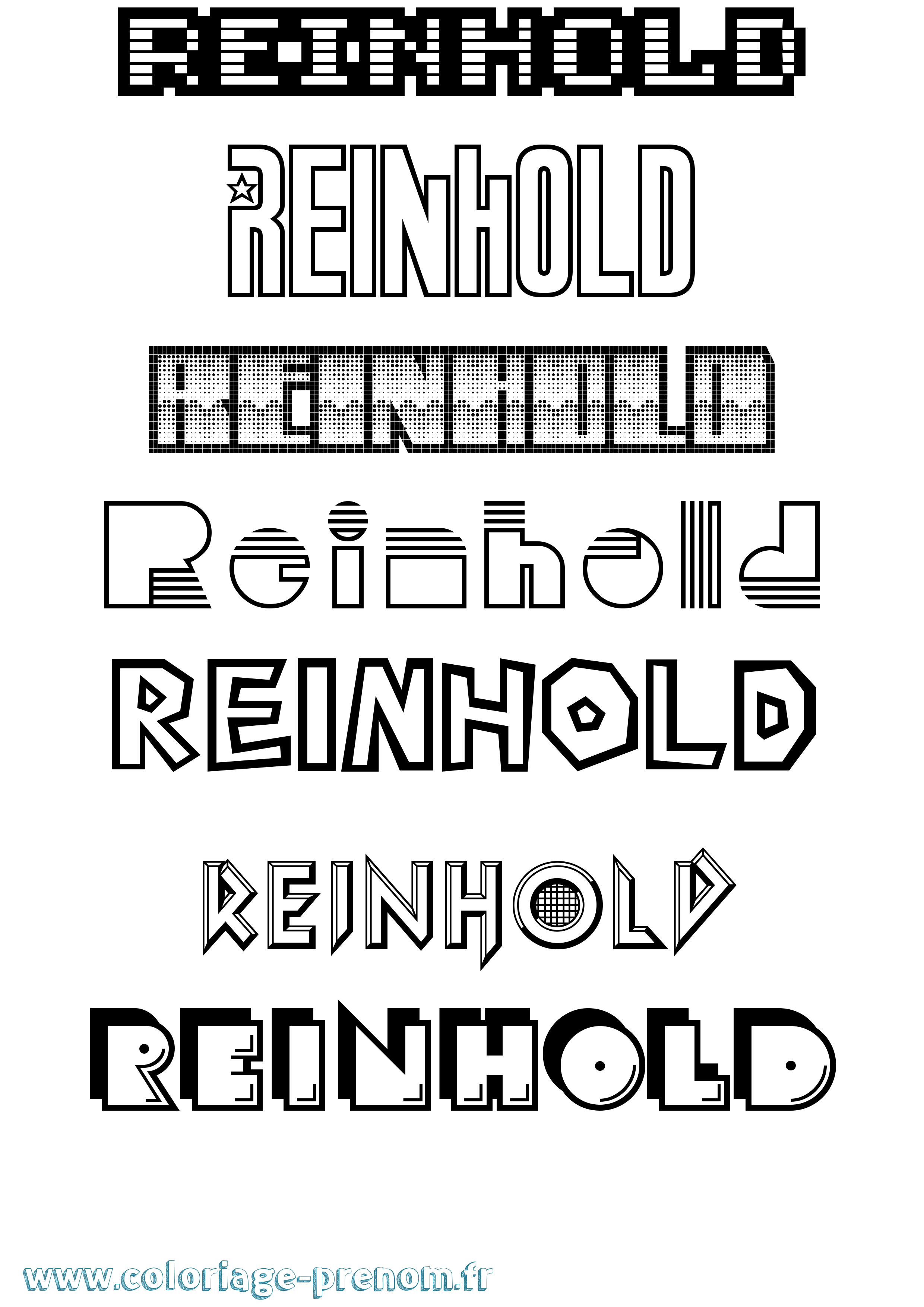 Coloriage Reinhold Jeux Vidéos Coloriage prénom Reinhold Jeux Vidéos