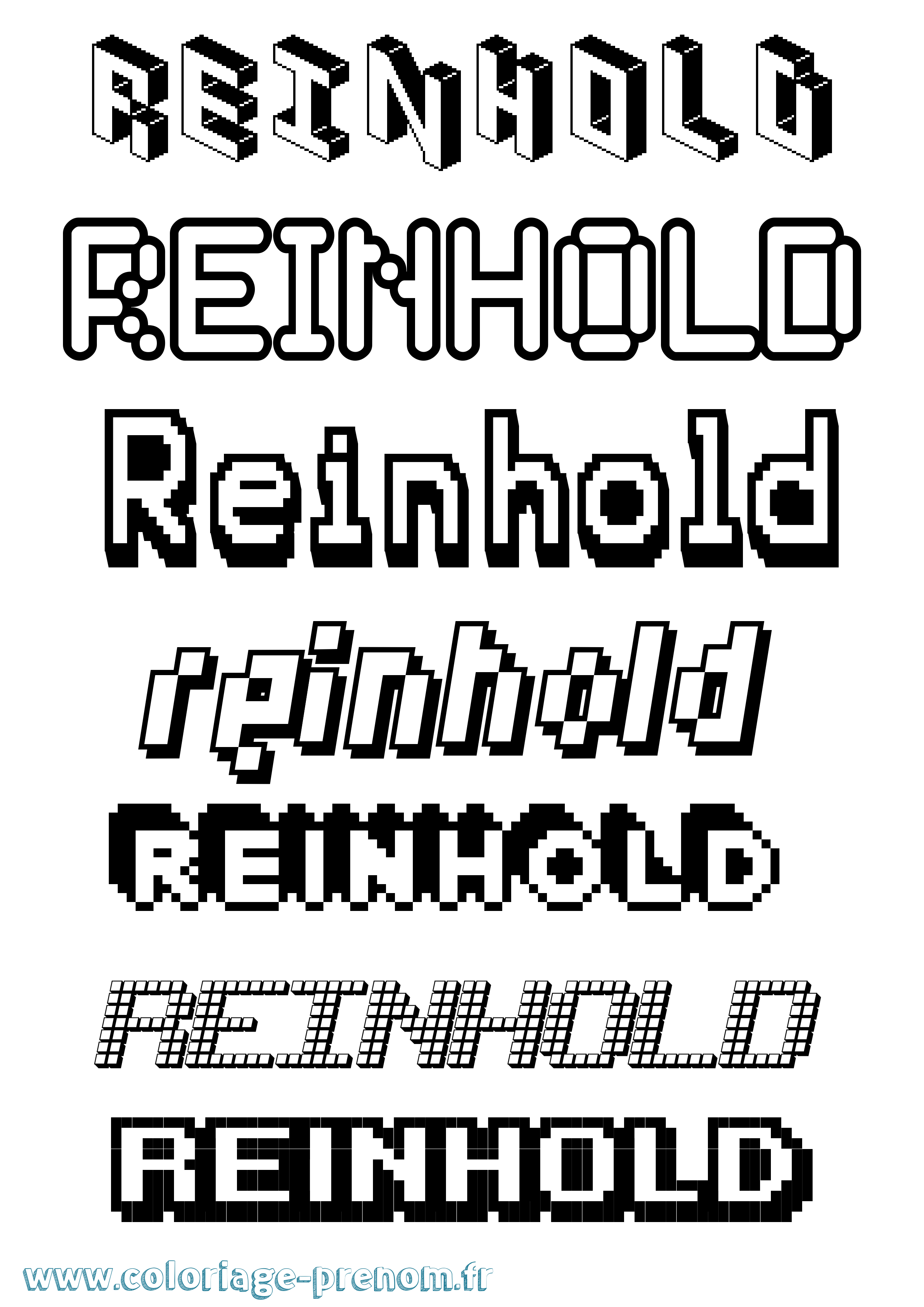 Coloriage Reinhold Pixel Coloriage prénom Reinhold Pixel