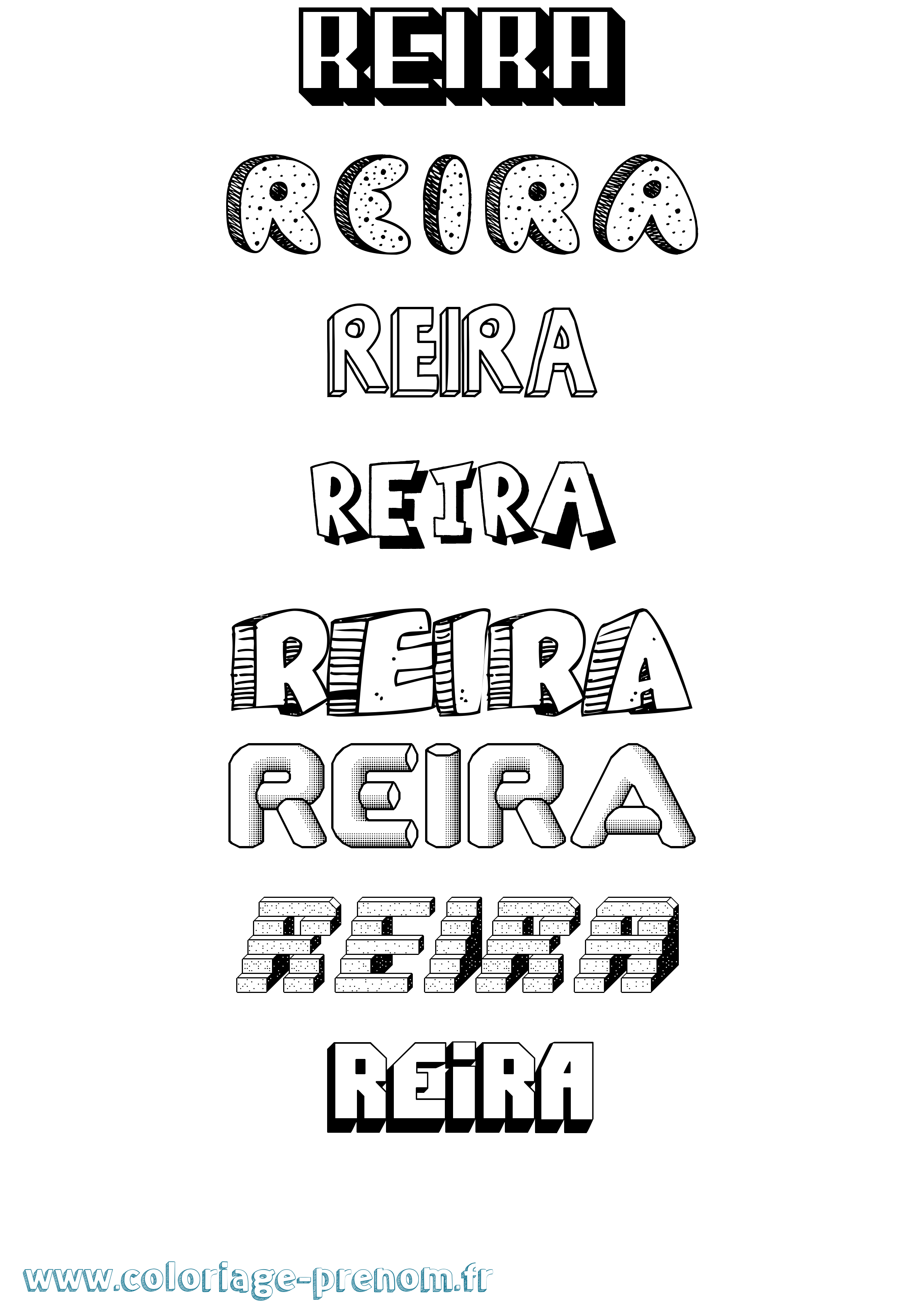 Coloriage Reira Effet 3D Coloriage prénom Reira Effet 3D