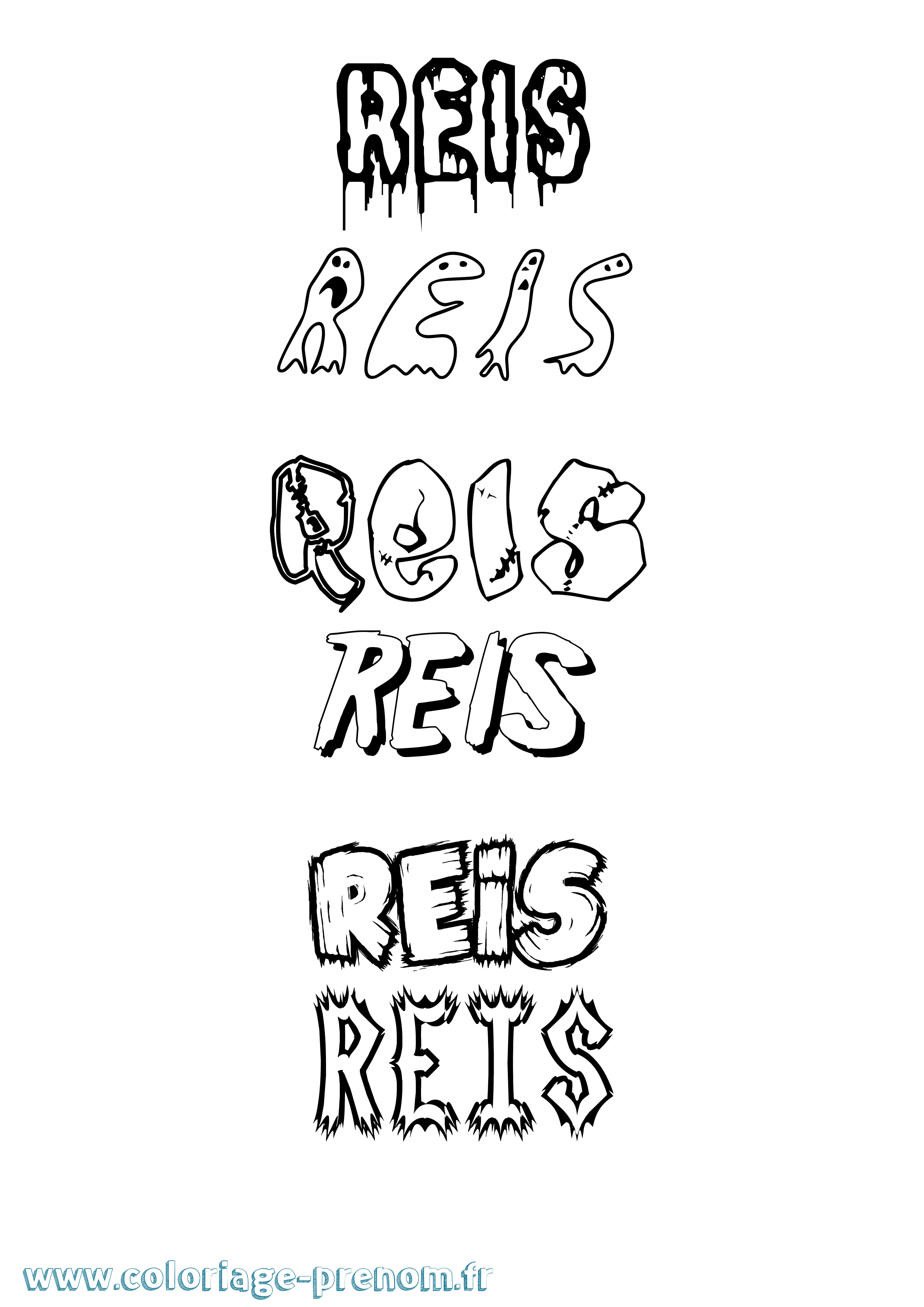 Coloriage Reis Frisson Coloriage prénom Reis Frisson