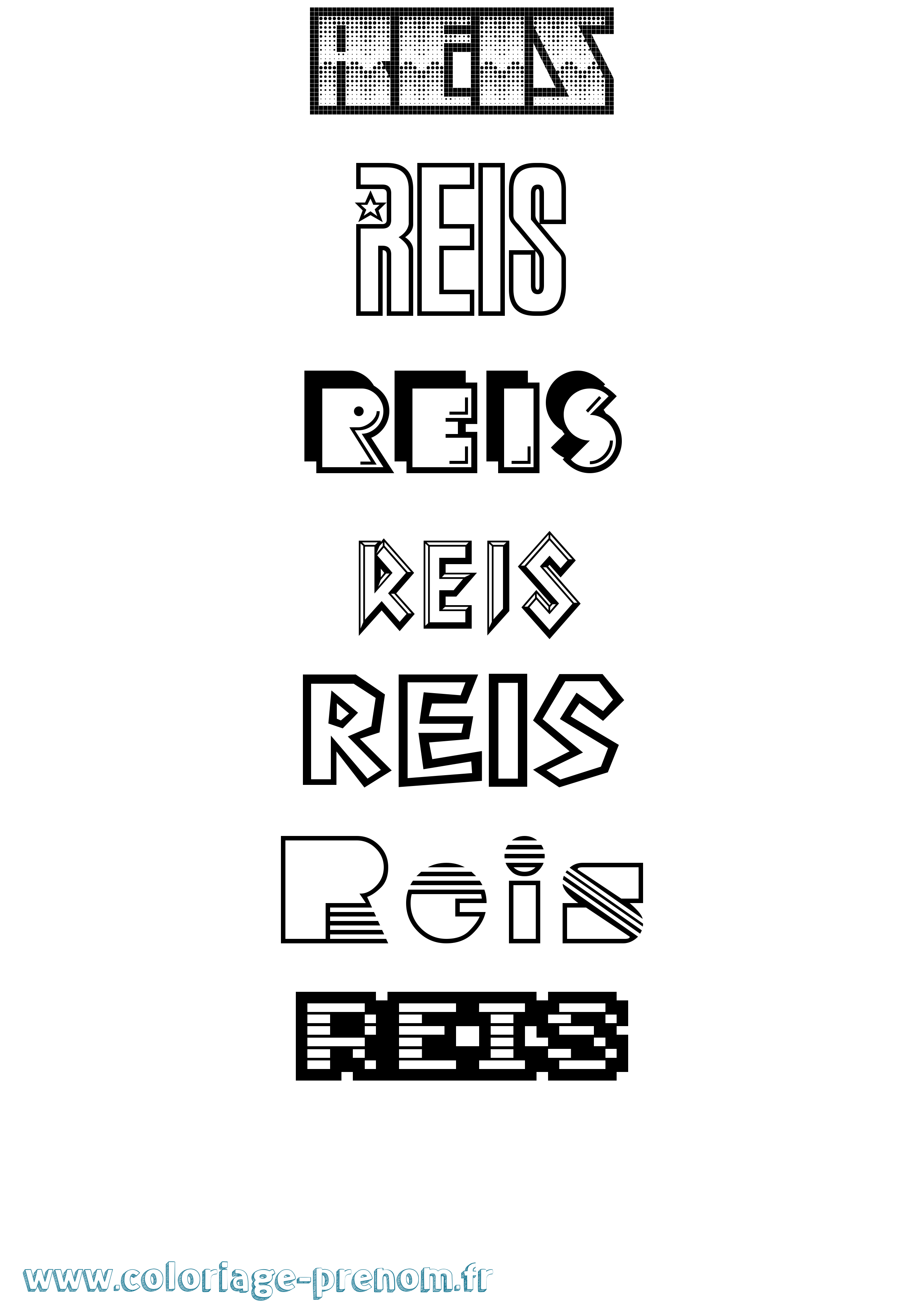 Coloriage Reis Jeux Vidéos Coloriage prénom Reis Jeux Vidéos