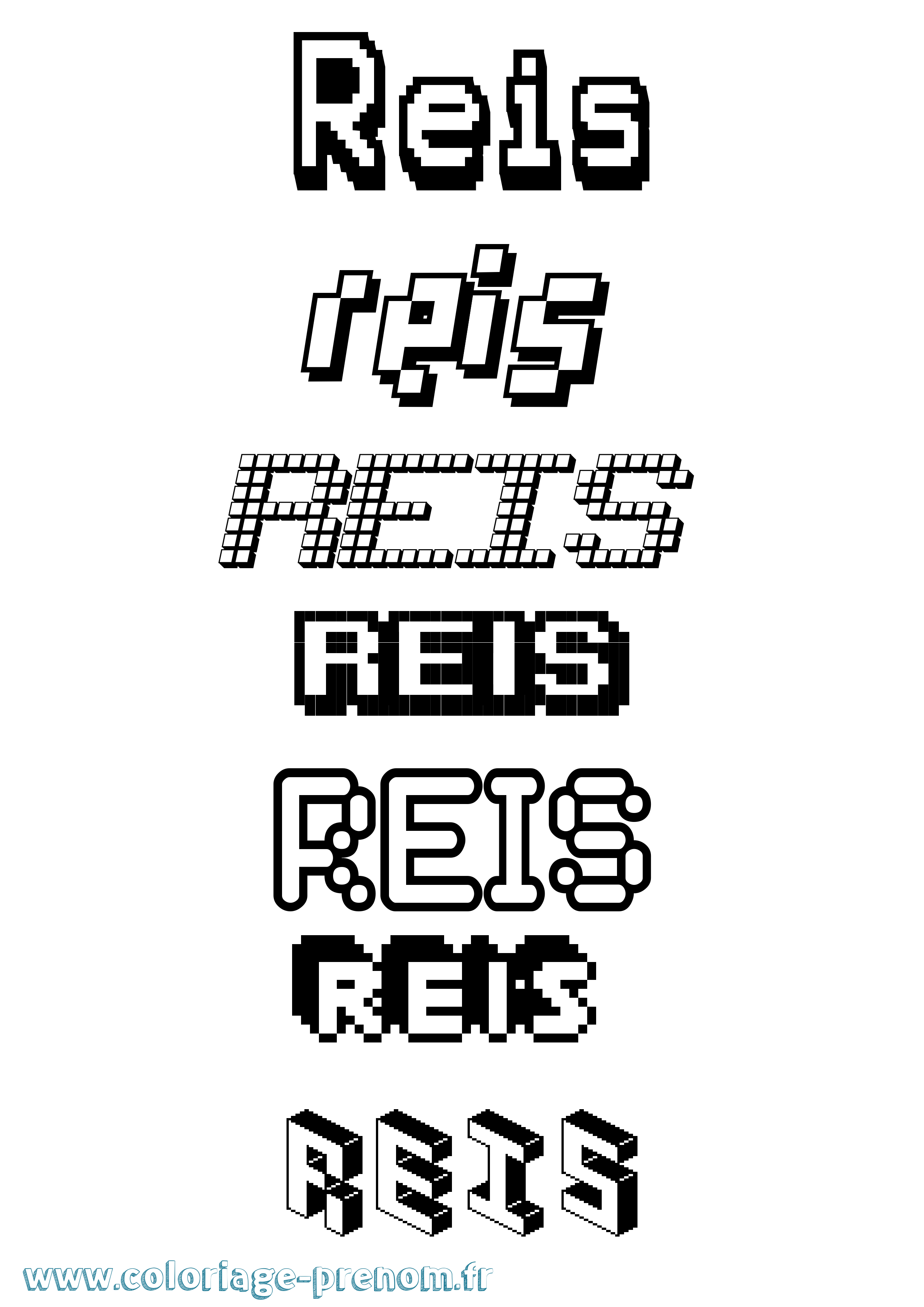 Coloriage Reis Pixel Coloriage prénom Reis Pixel