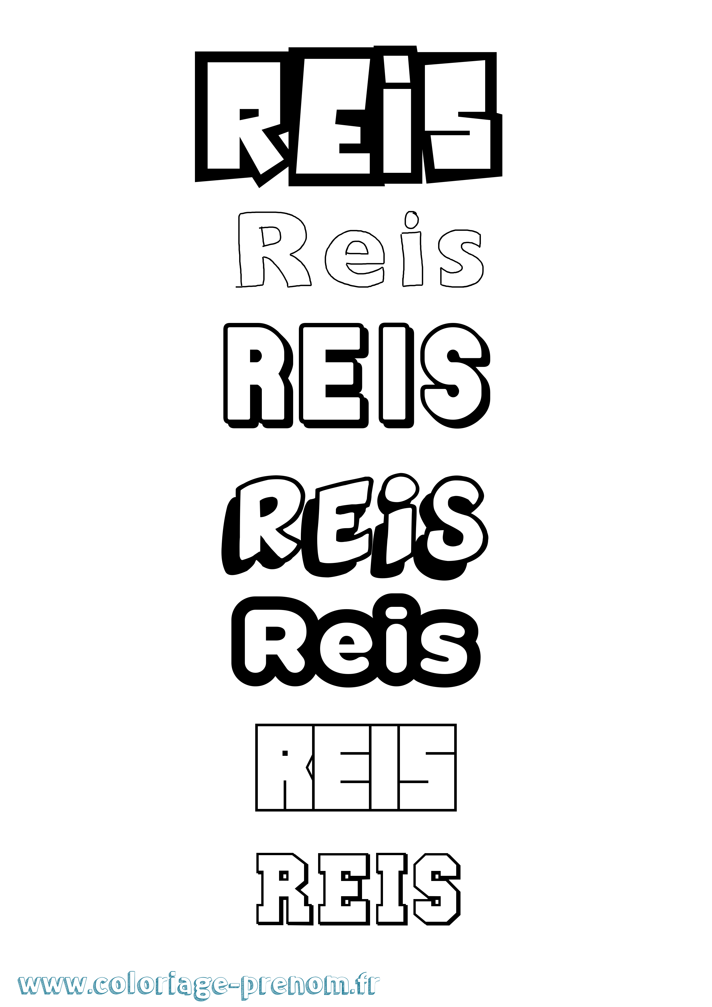 Coloriage Reis Simple Coloriage prénom Reis Simple