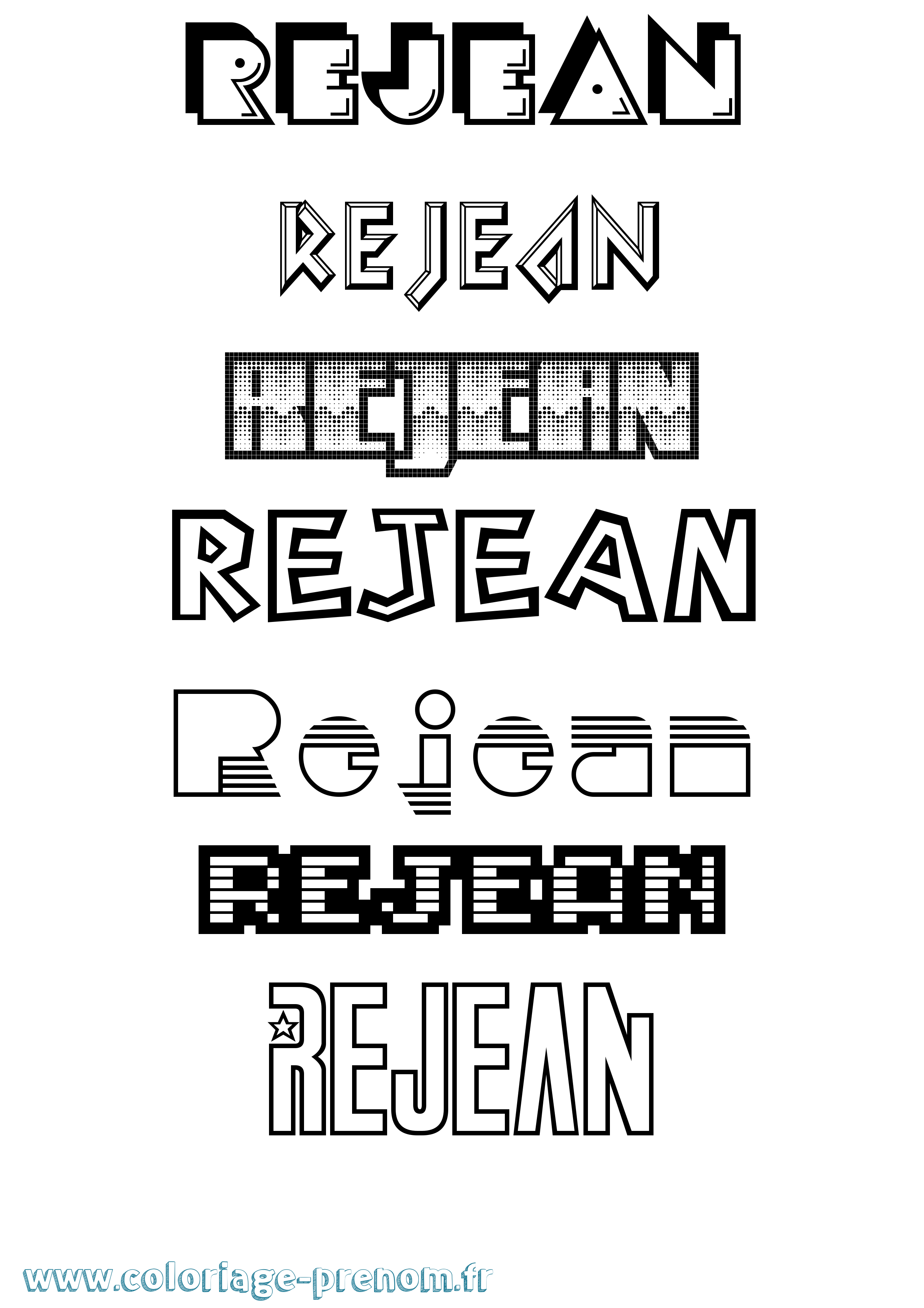 Coloriage Rejean Jeux Vidéos Coloriage prénom Rejean Jeux Vidéos