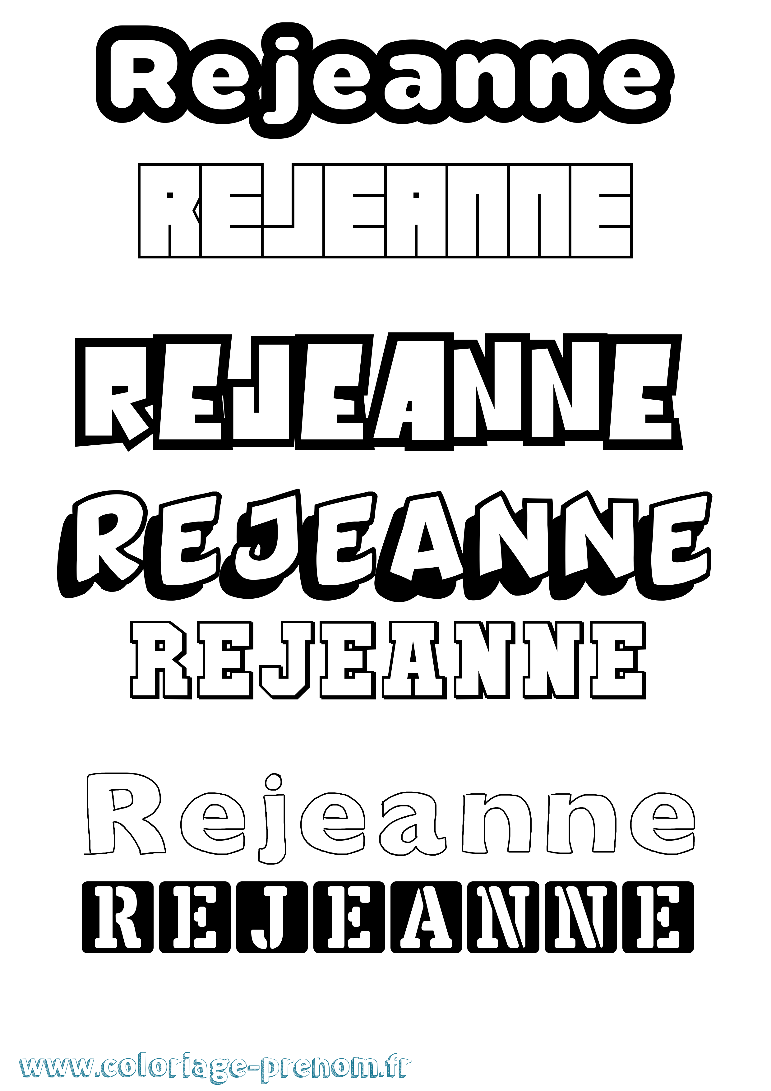 Coloriage Rejeanne Simple Coloriage prénom Rejeanne Simple