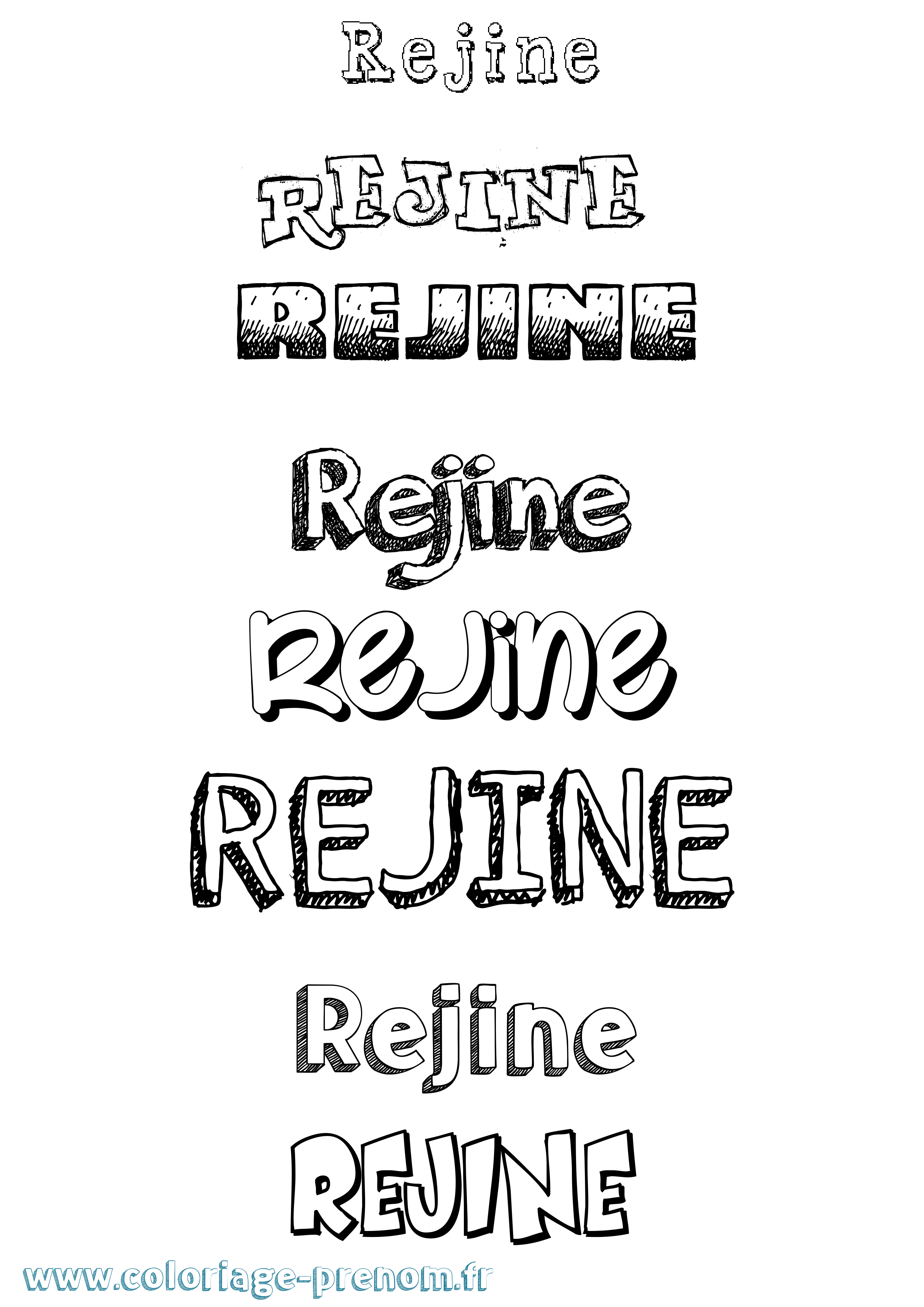 Coloriage Rejine Dessiné Coloriage prénom Rejine Dessiné