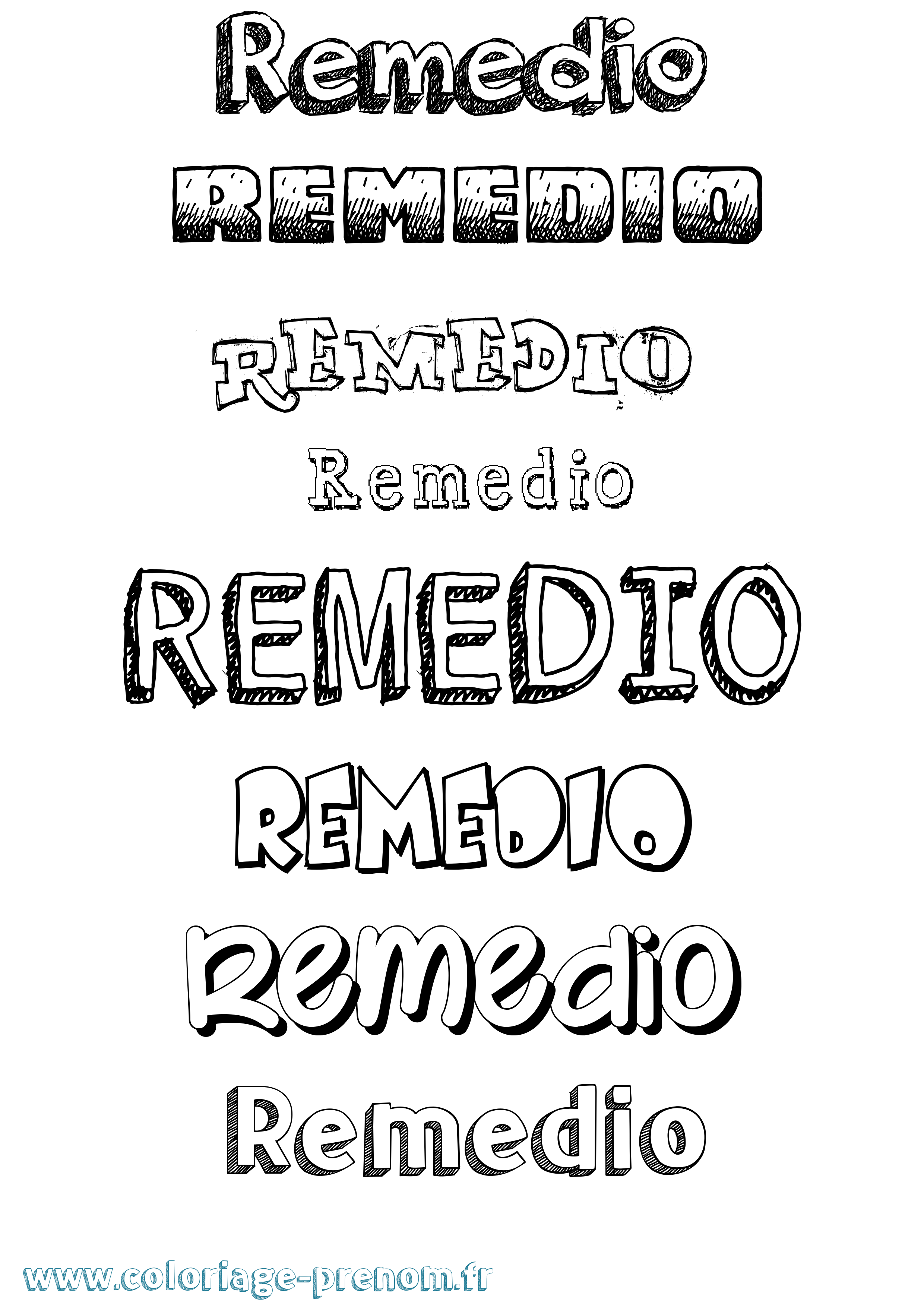 Coloriage Remedio Dessiné Coloriage prénom Remedio Dessiné