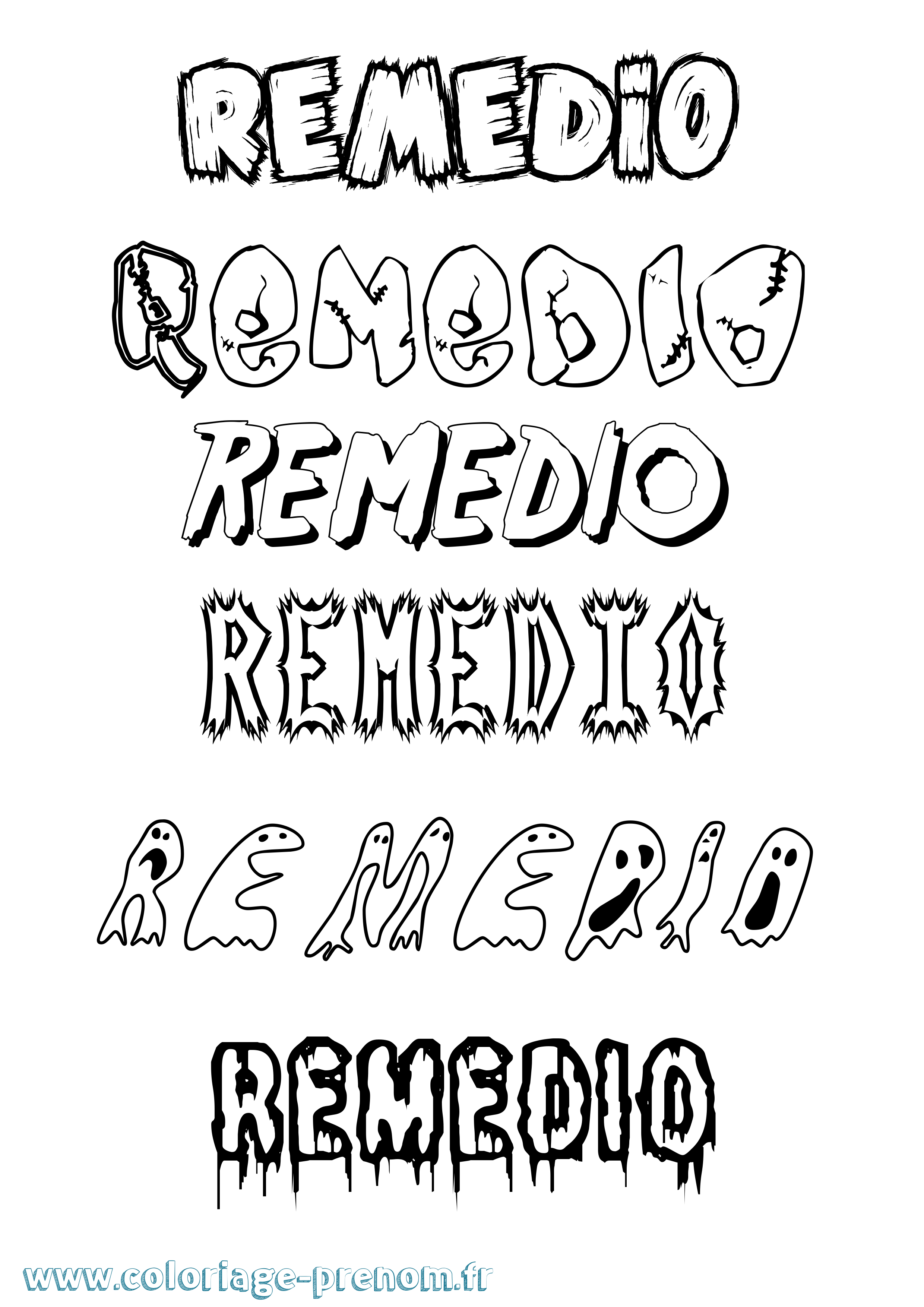 Coloriage Remedio Frisson Coloriage prénom Remedio Frisson