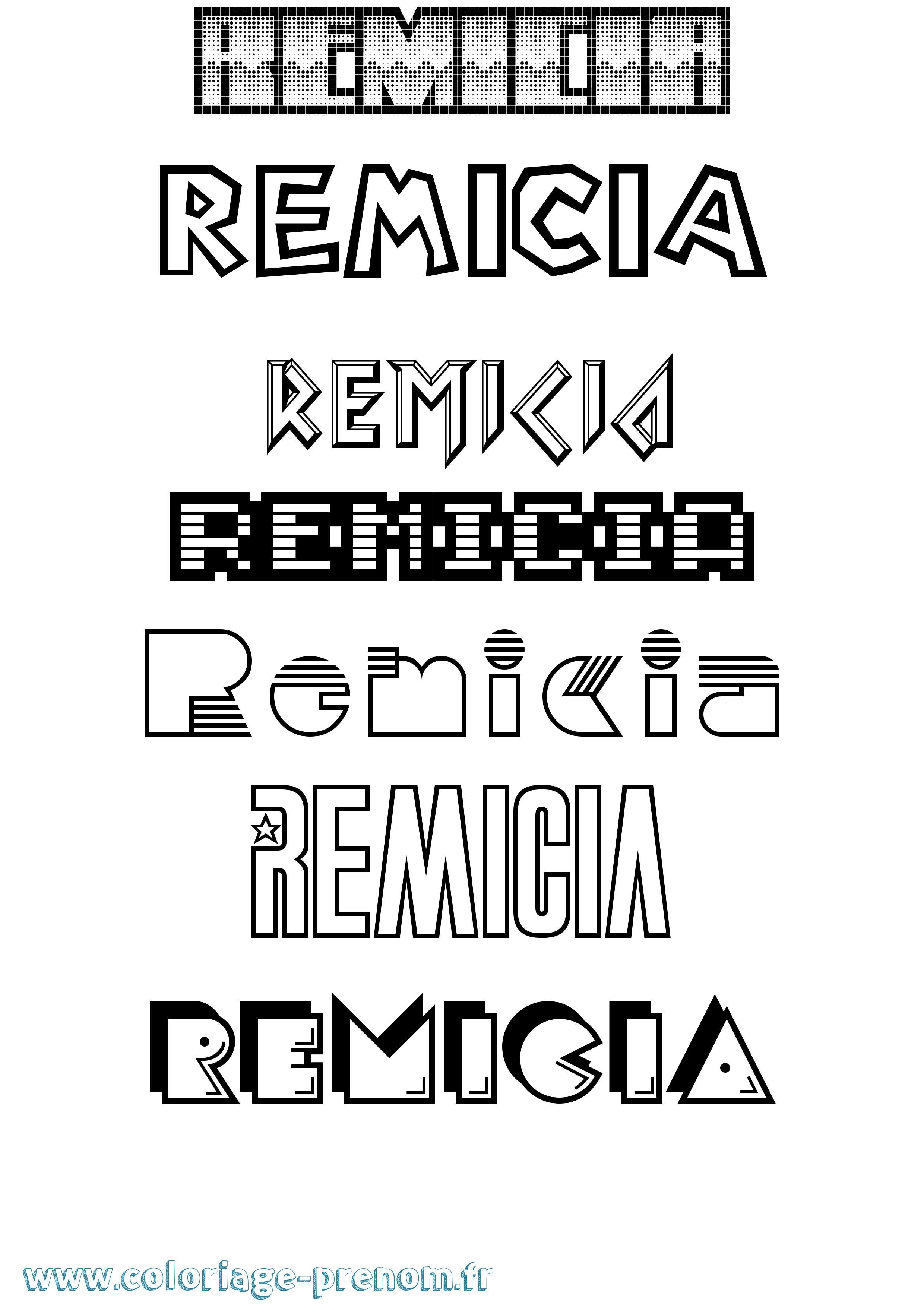 Coloriage Remicia Jeux Vidéos Coloriage prénom Remicia Jeux Vidéos