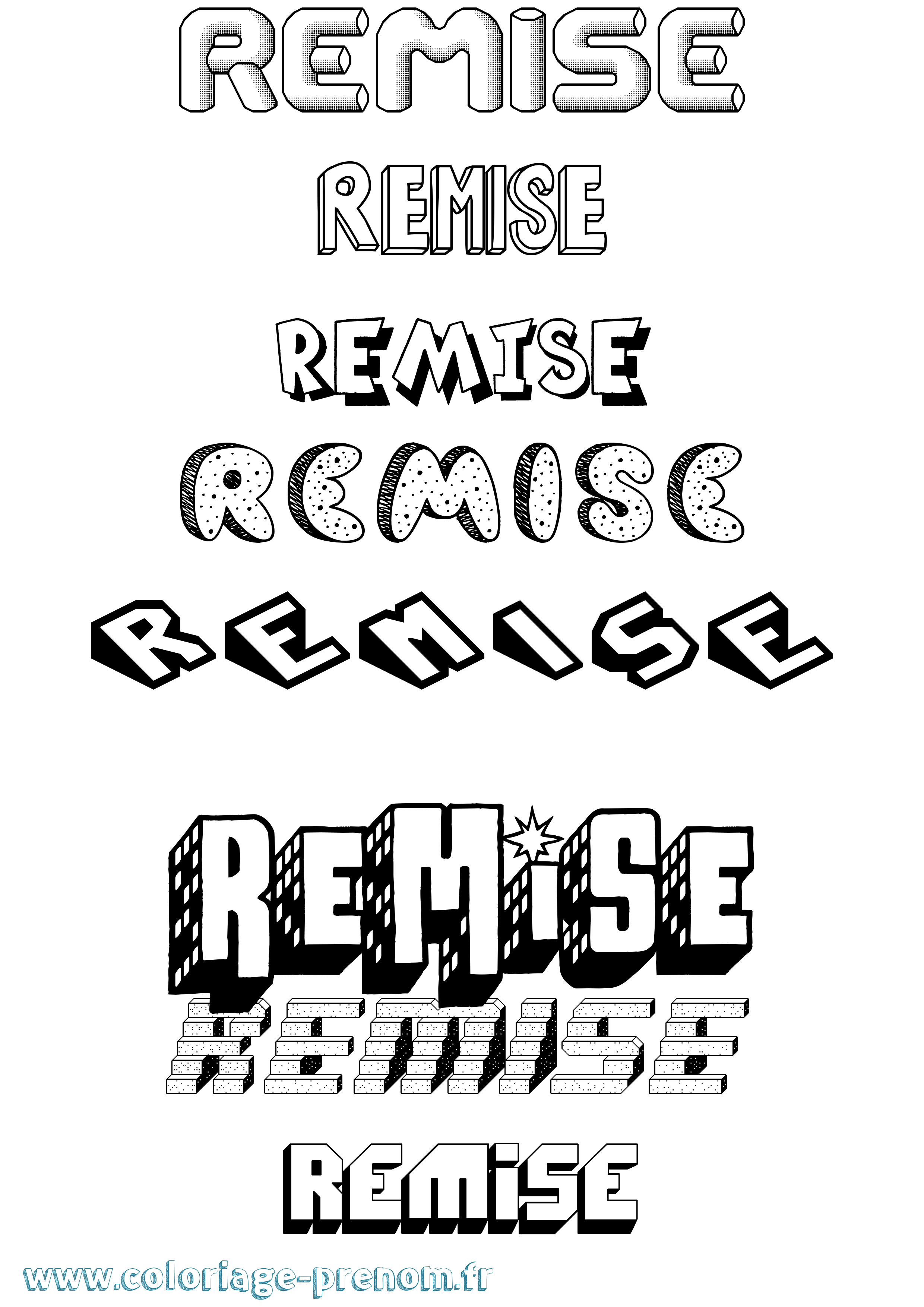 Coloriage Remise Effet 3D Coloriage prénom Remise Effet 3D