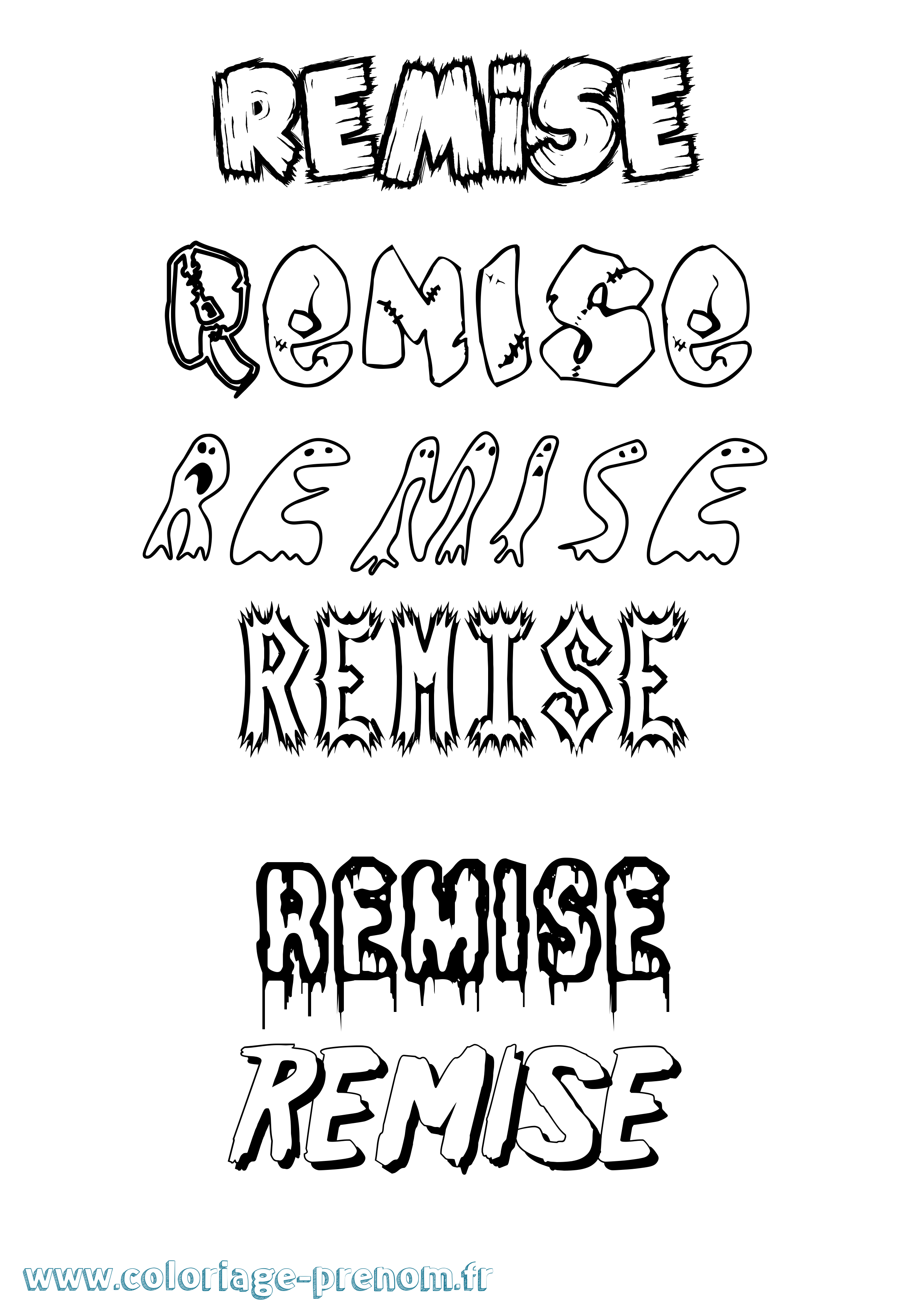 Coloriage Remise Frisson Coloriage prénom Remise Frisson