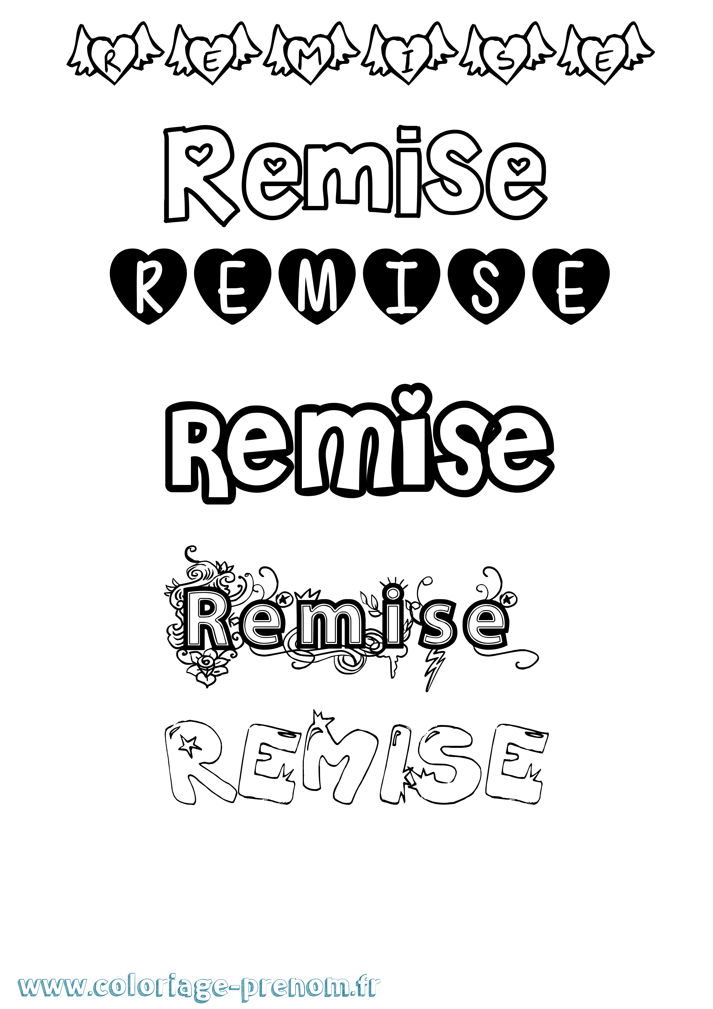 Coloriage Remise Girly Coloriage prénom Remise Girly