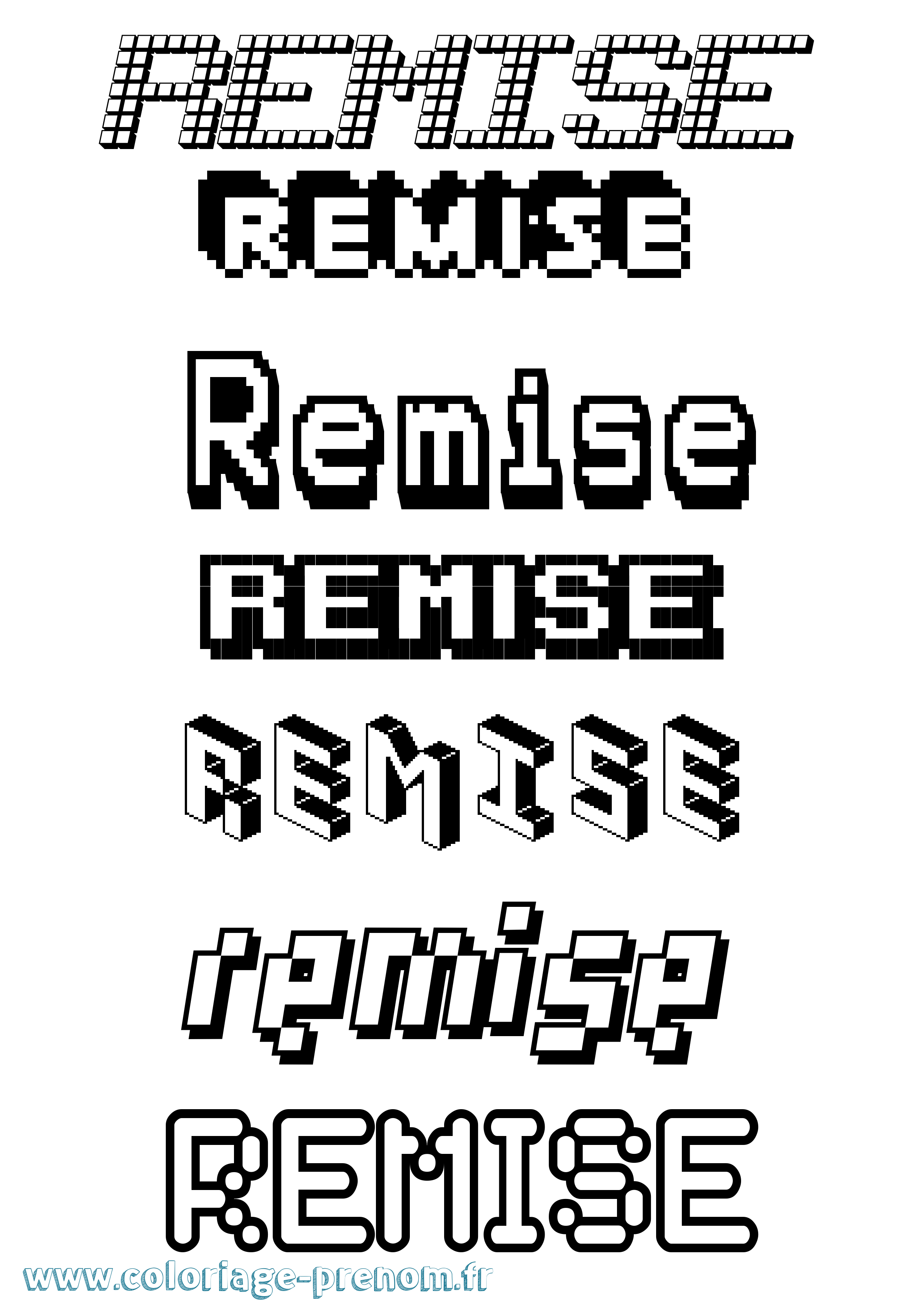 Coloriage Remise Pixel Coloriage prénom Remise Pixel