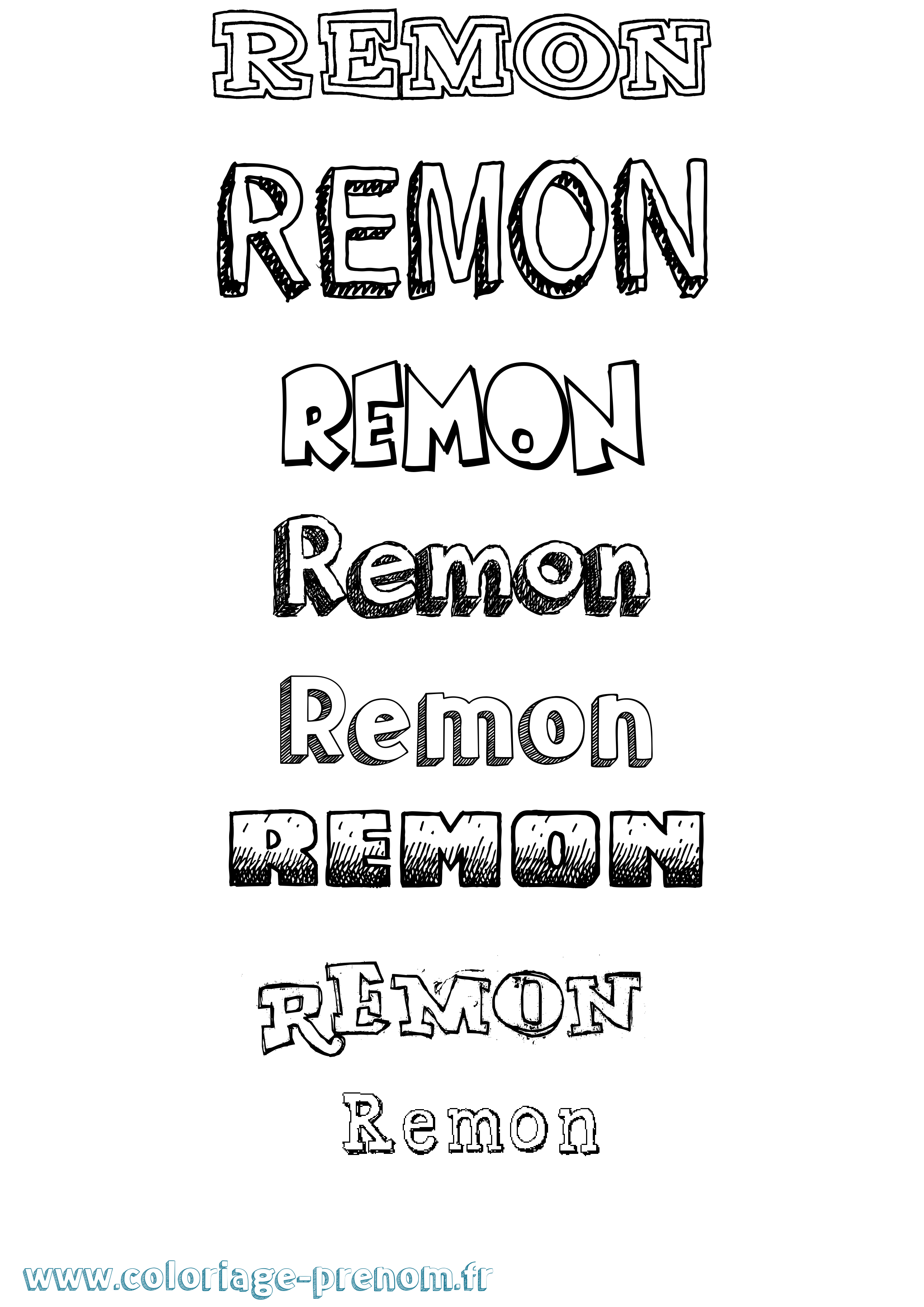 Coloriage Remon Dessiné Coloriage prénom Remon Dessiné